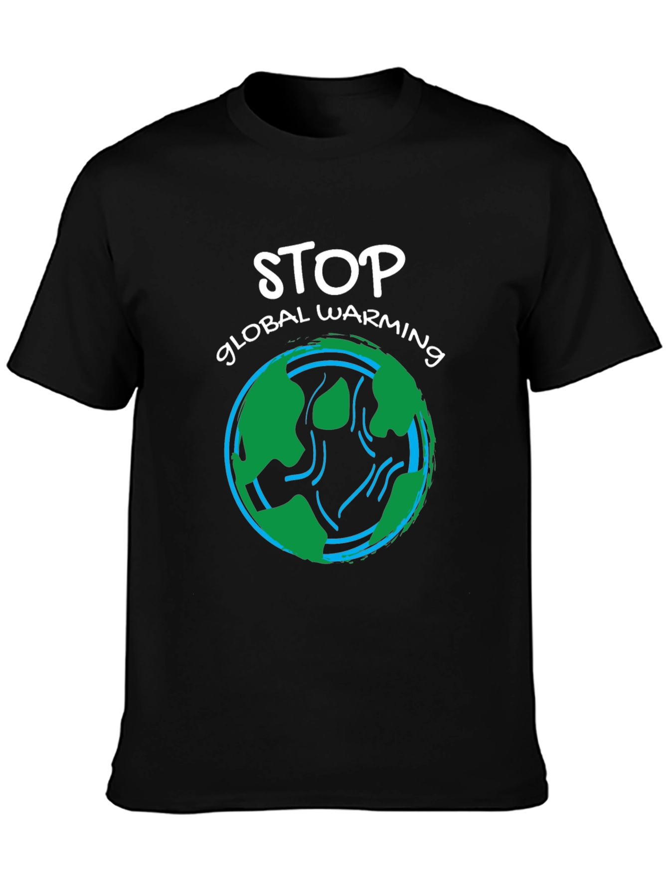 Black Stop Global Warming Graphic T-Shirt view 3