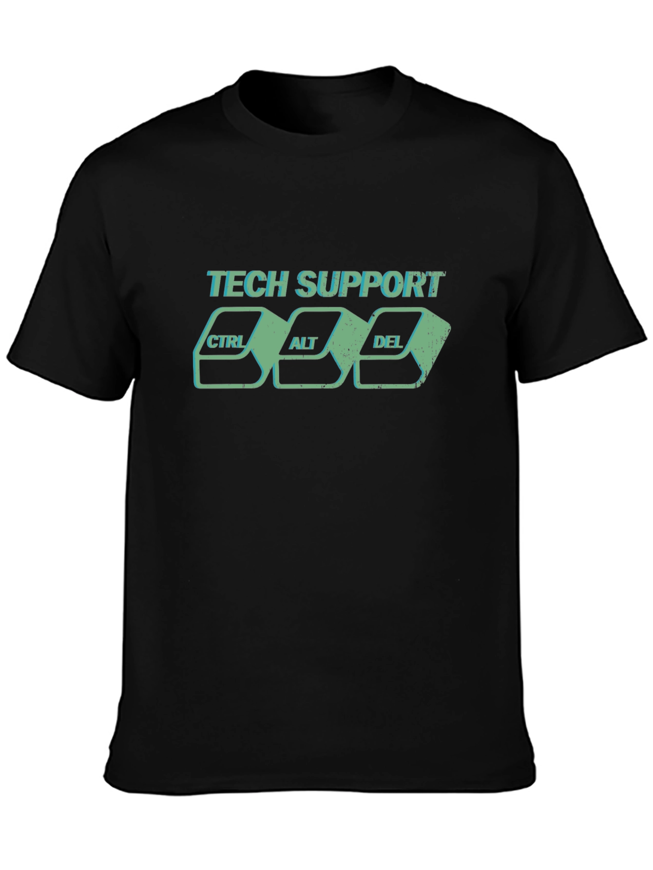 Black Tech Support CTRL ALT DEL Graphic T-Shirt view 3