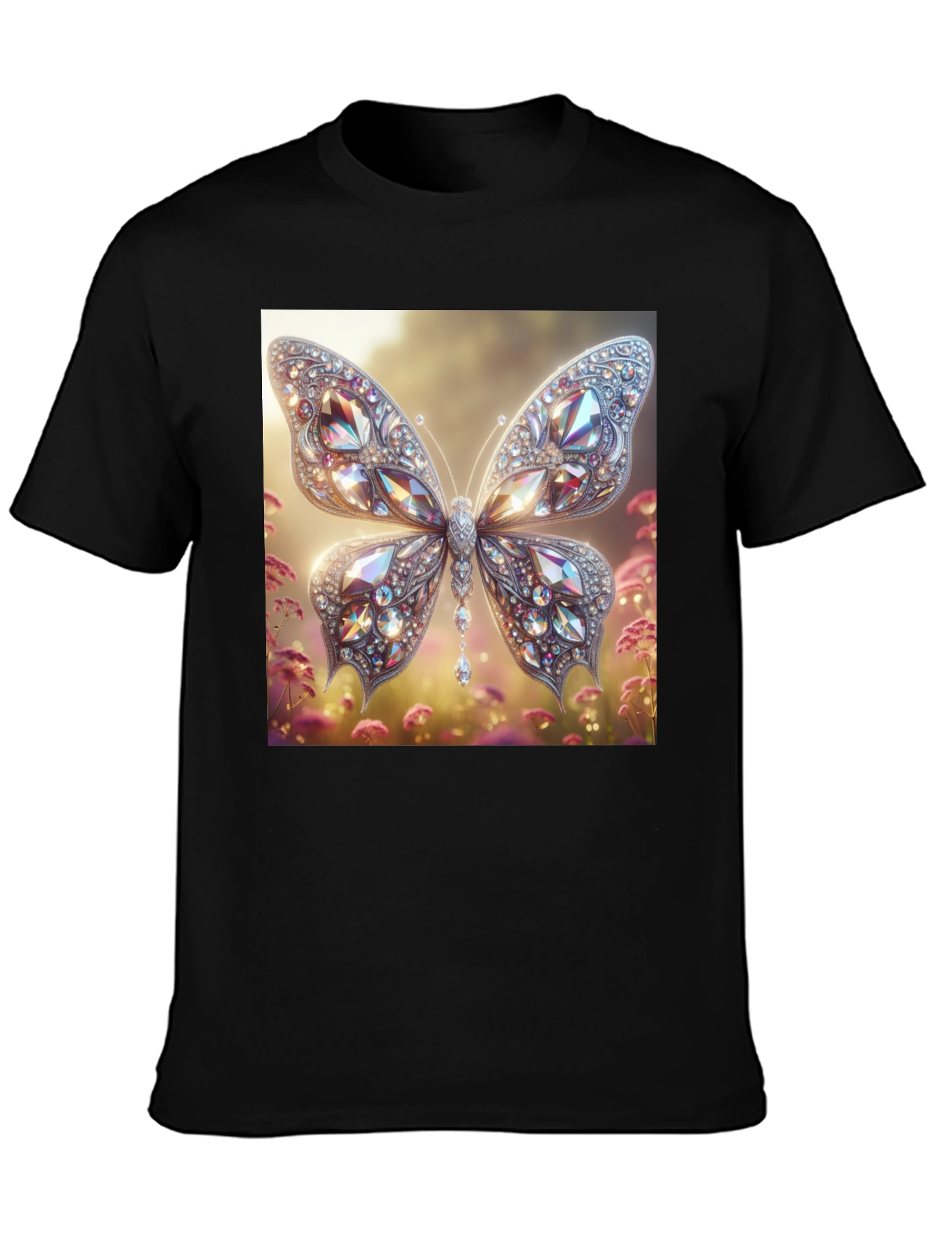 Black Diamond Butterfly Graphic Tee - Stylish Men's T-Shirt view 3