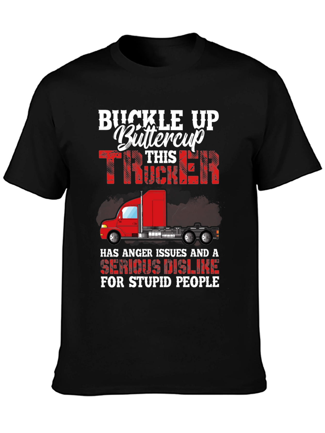 Black Buckle Up Trucker Graphic Tee view 3