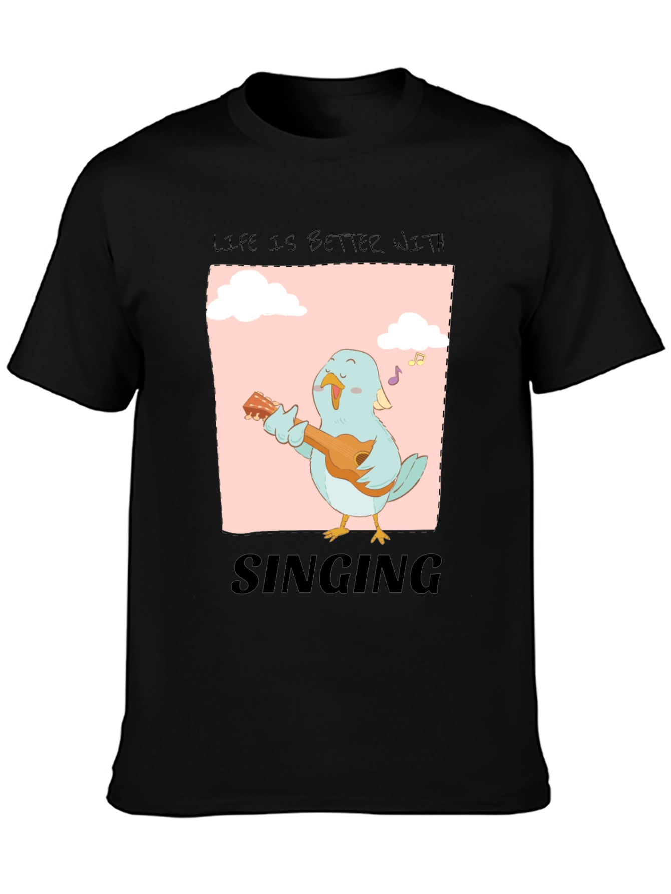 Black Life is Better with Singing Bird Graphic Tee view 3