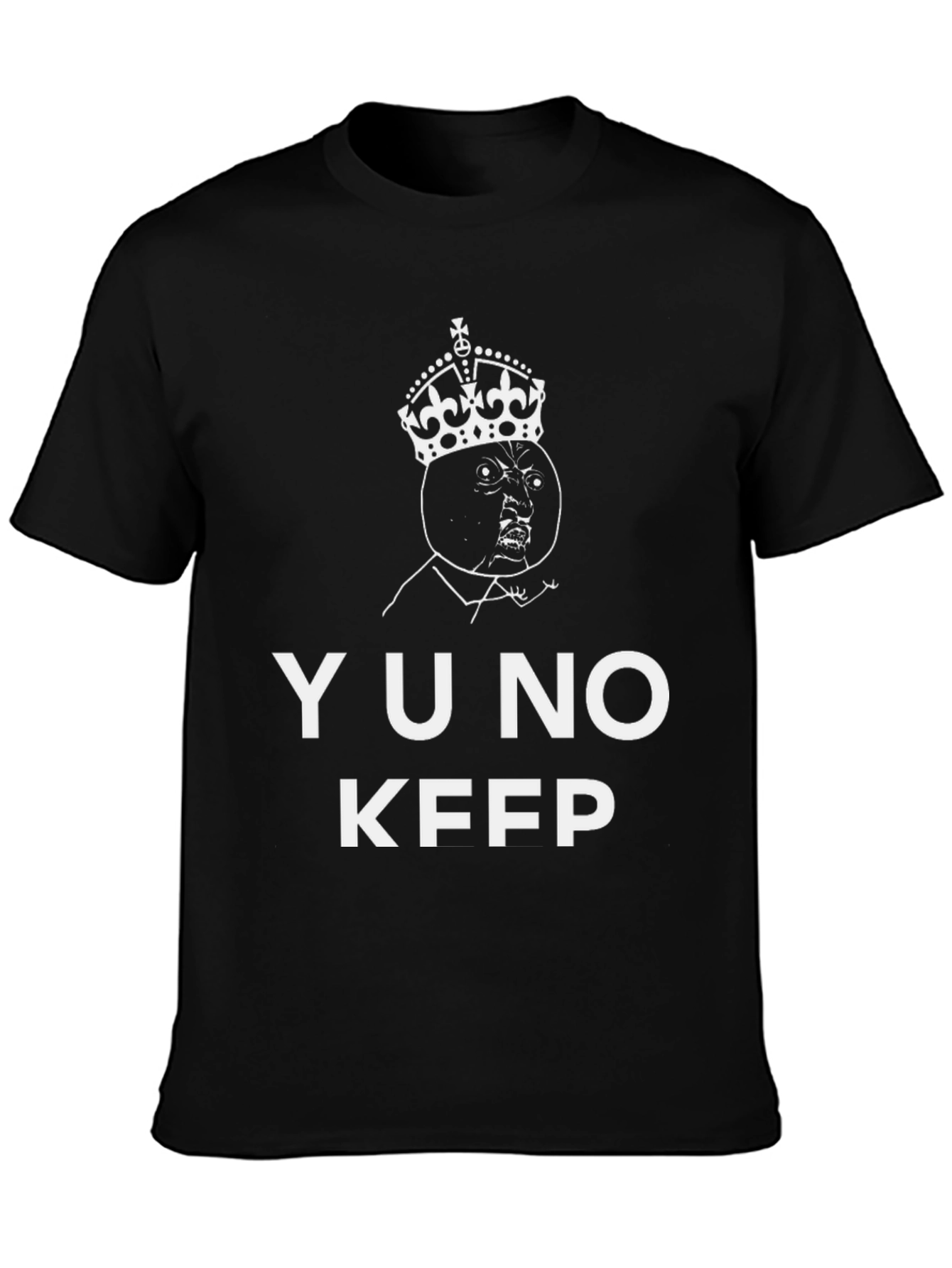 Black YU NO KFPP Graphic T-Shirt - Black Crew Neck Tee view 3