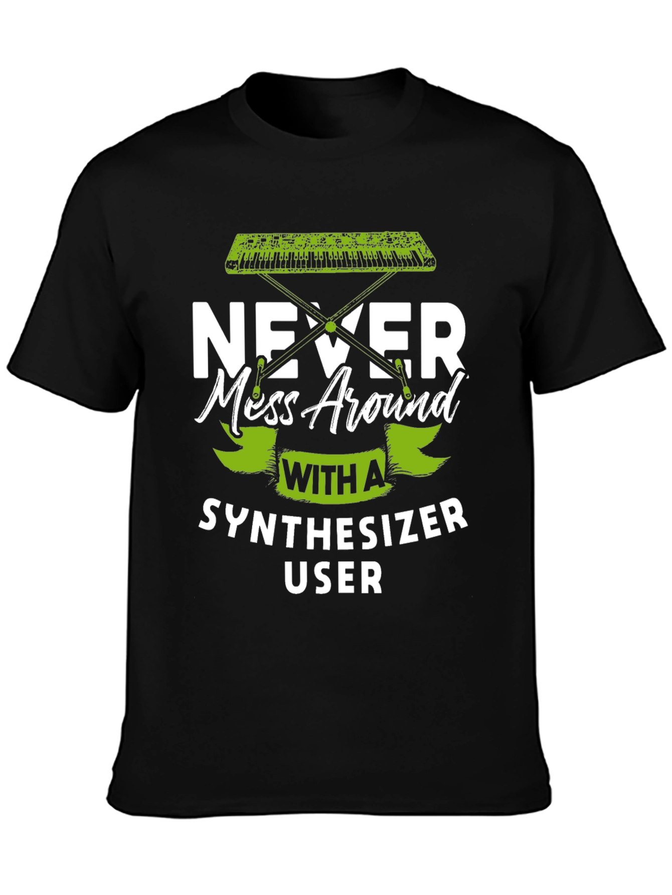 Black Synthesizer User Graphic T-Shirt view 3