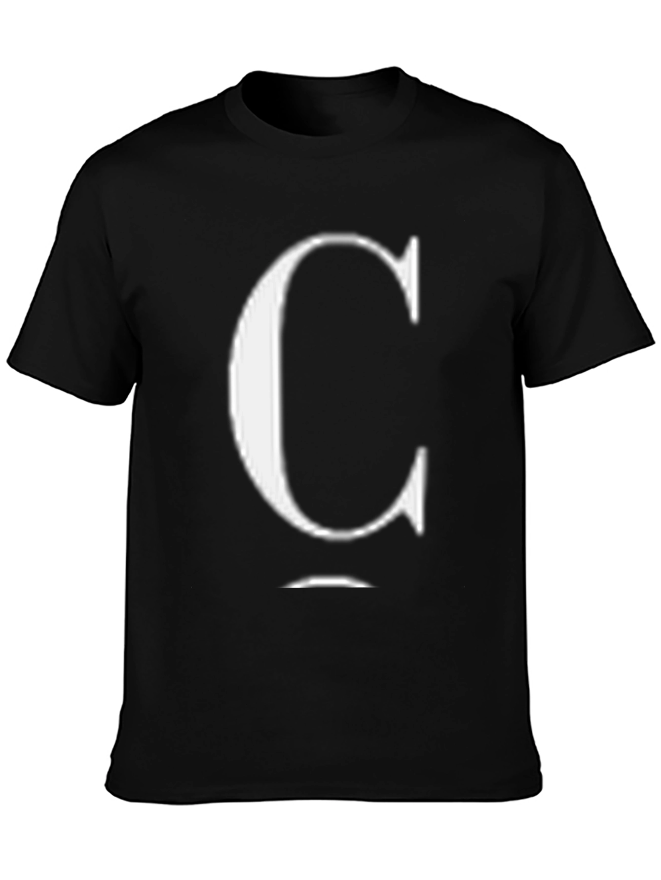 Black Bold 'C' Graphic Tee - Stylish Unisex Black T-Shirt view 3
