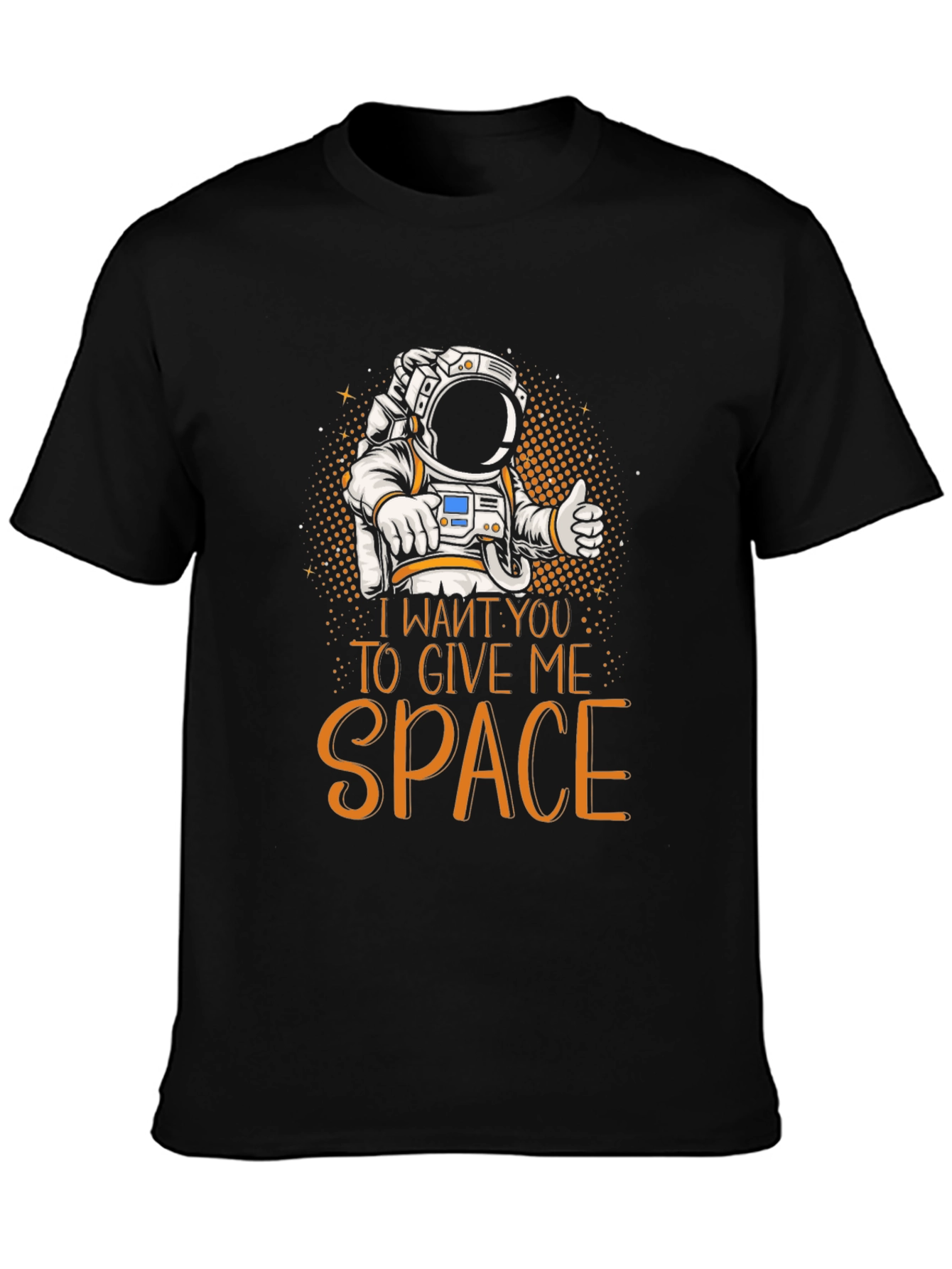 Black Give Me Space Astronaut Graphic T-Shirt view 3