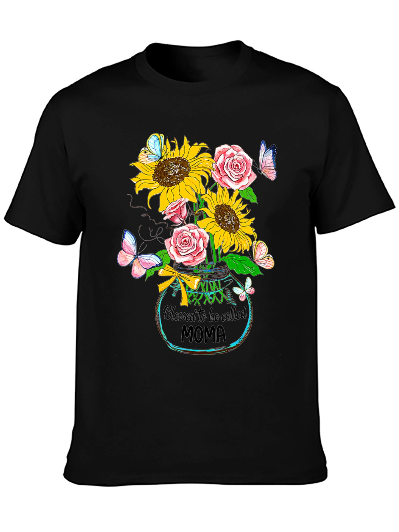 Black Blessed MOMA Sunflower T-Shirt view 3