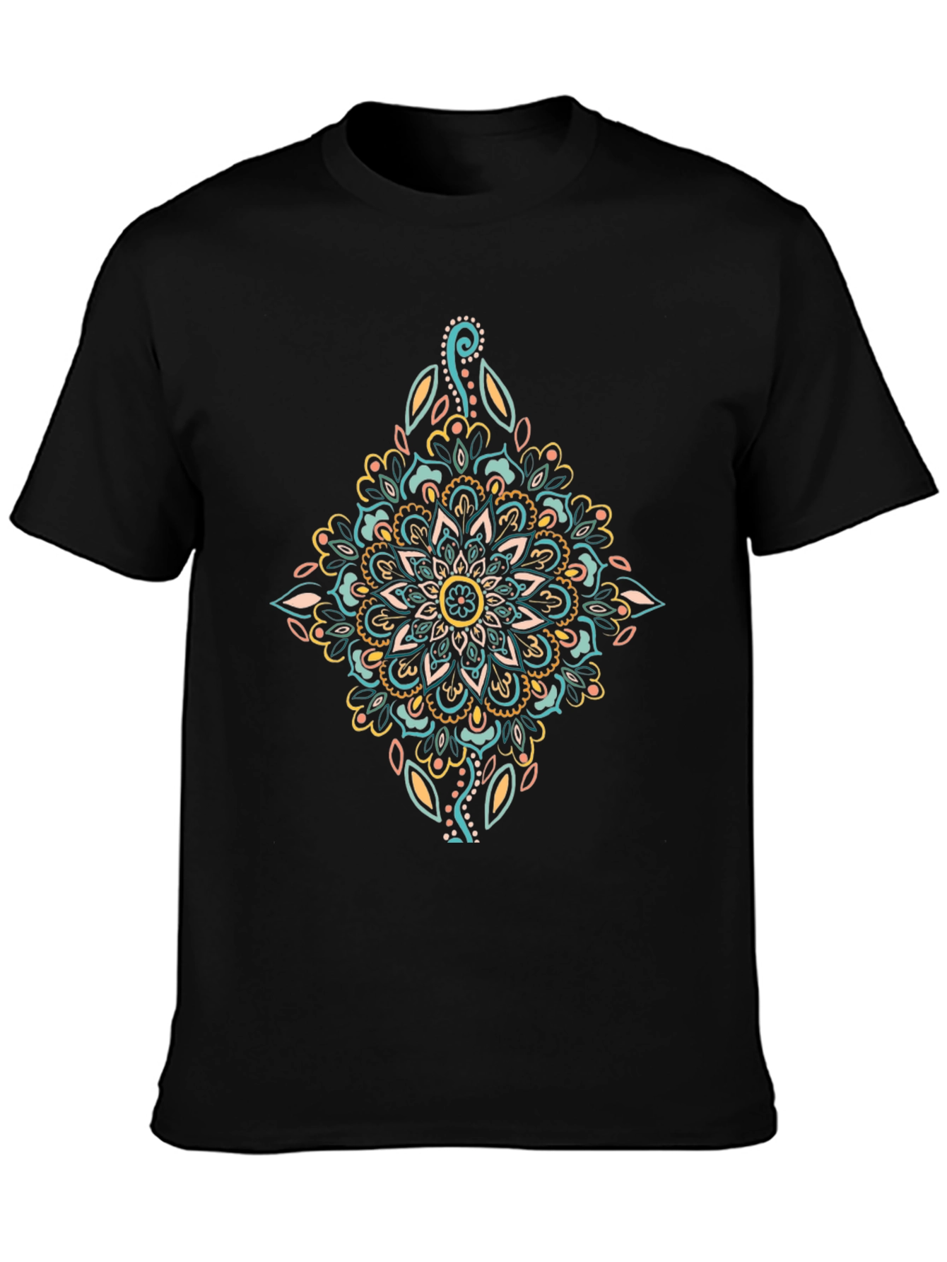 Black Mandala Graphic Print Black T-Shirt view 3