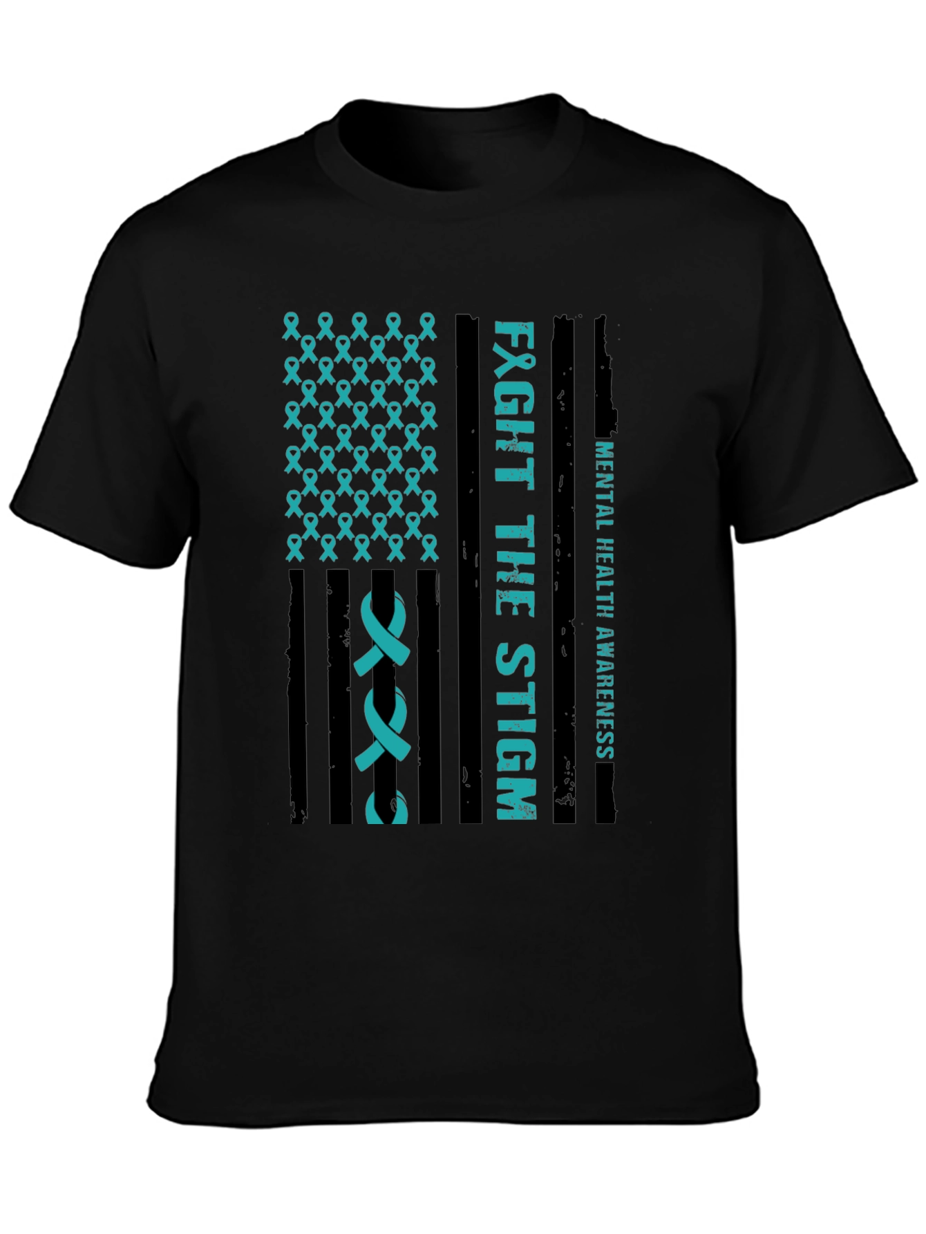 Black Mental Health Awareness T-Shirt - Fight The Stigma view 3
