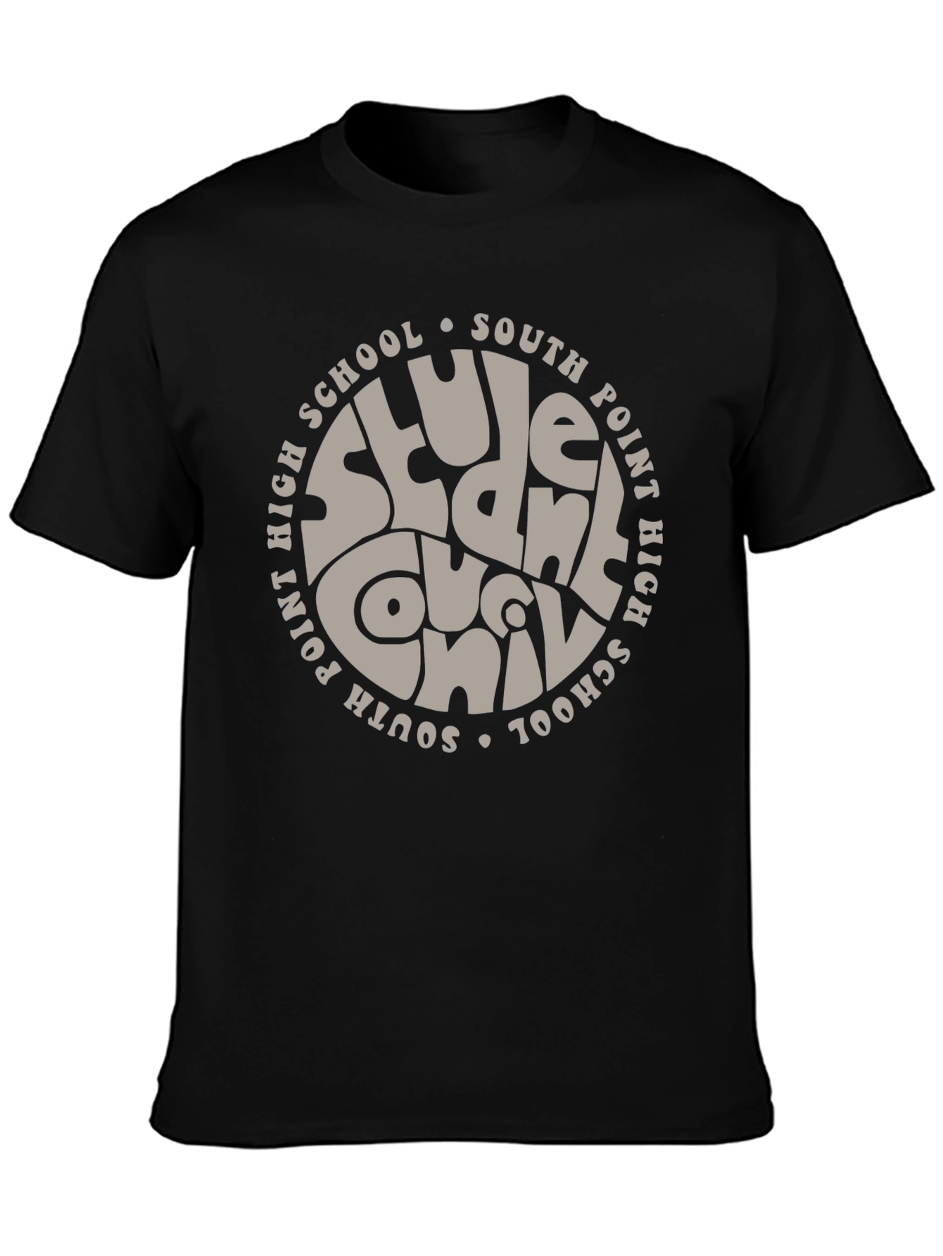 Black South Point High School Student Crew T-Shirt view 3