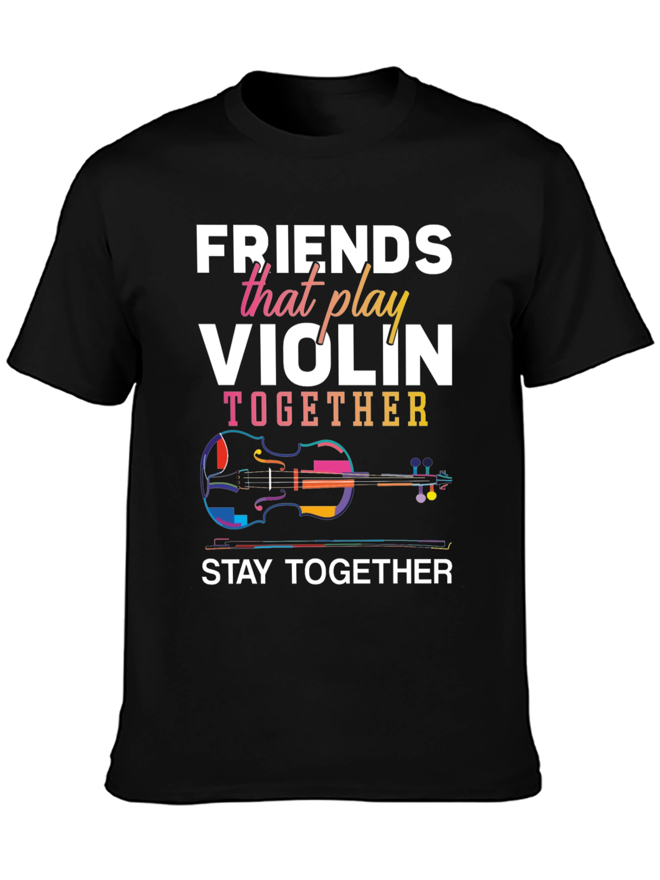 Black Friends Violin T-Shirt - Play Together, Stay Together view 3