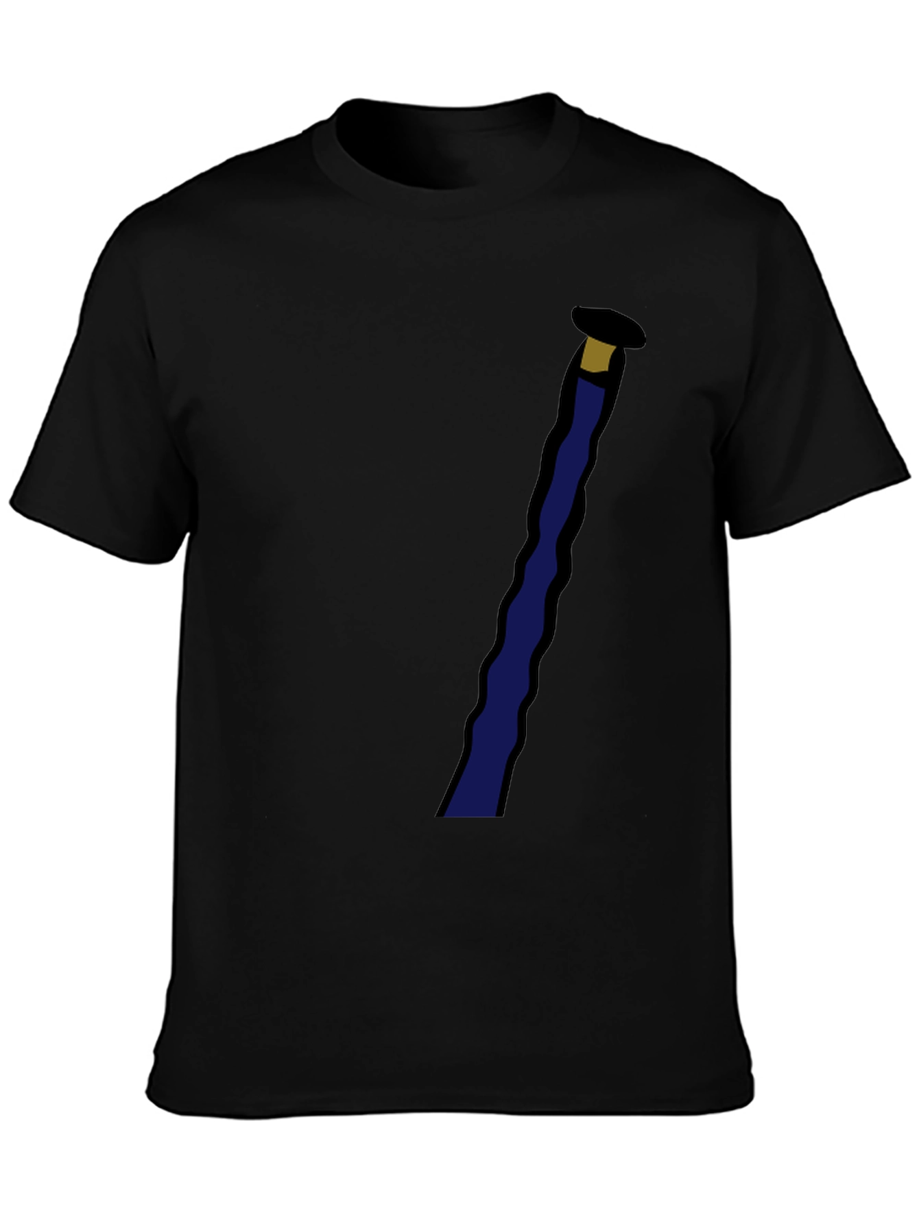 Black Novelty Black T-Shirt with Staff Graphic view 3
