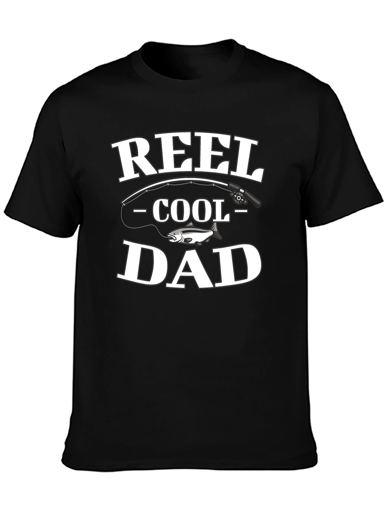 Black Reel Cool Dad Black Cotton T-Shirt view 3