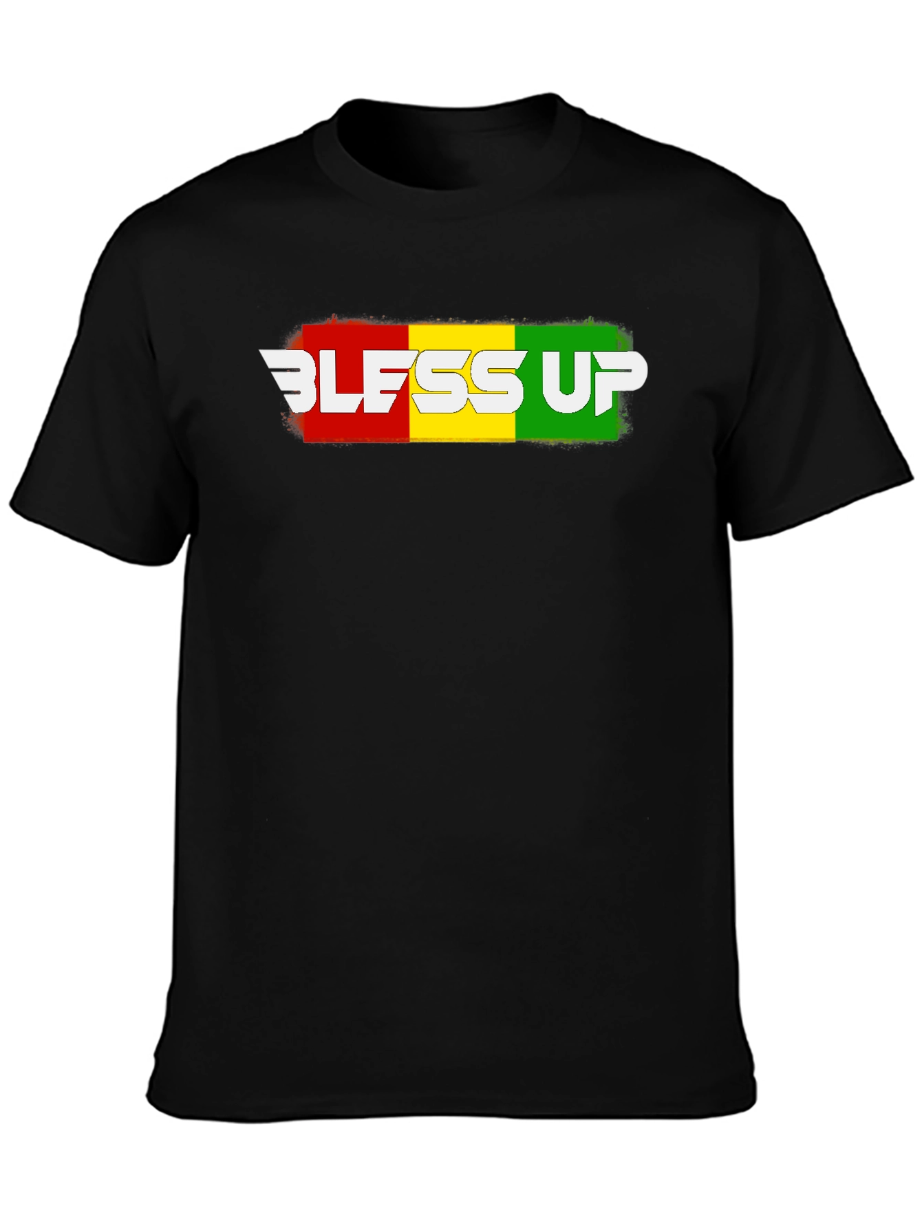 Black Bless Up Rasta T-Shirt - Reggae Style view 3