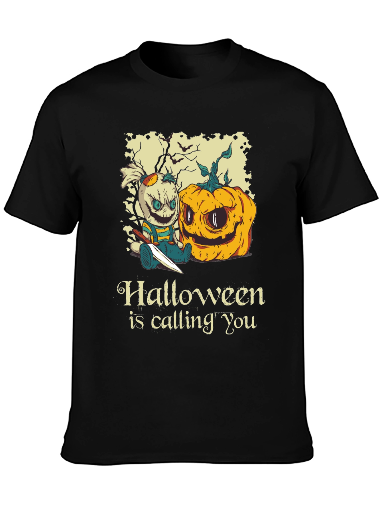 Black Halloween is Calling You T-Shirt view 3