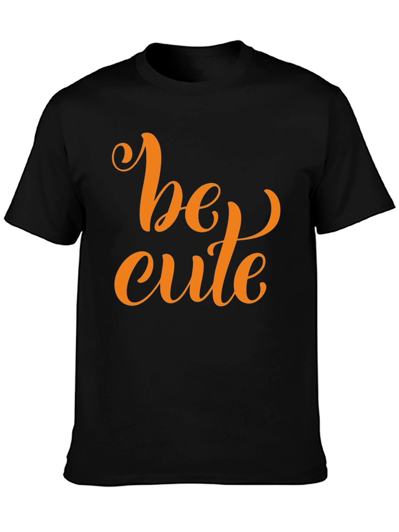 Black Be Cute Black T-Shirt - Trendy Casual Wear view 3