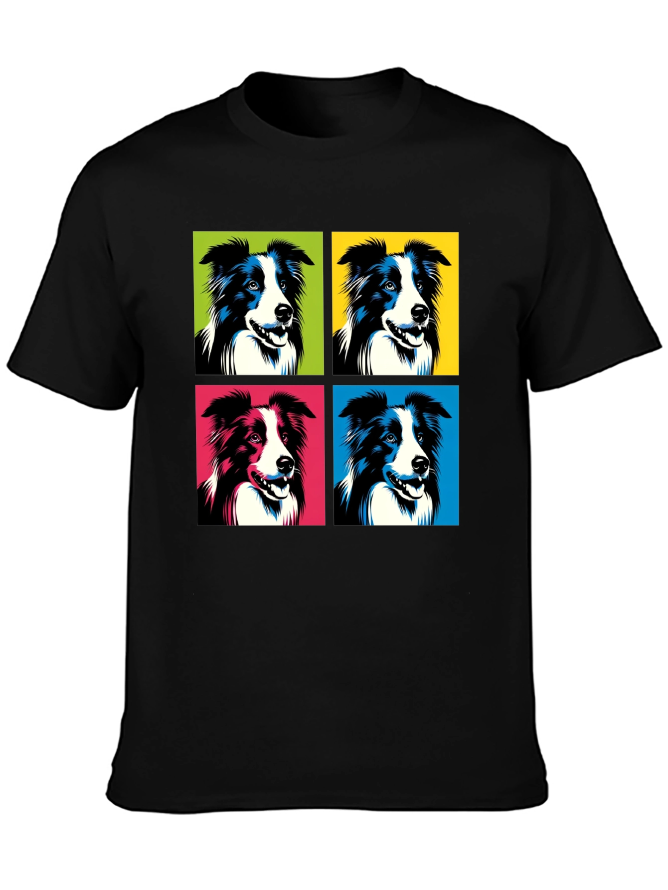 Black Pop Art Dog T-Shirt - Bold Graphic Tee view 3