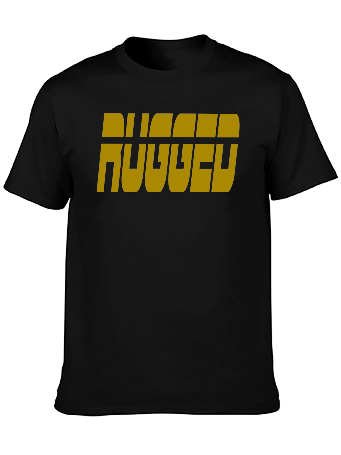 Black Rugged Graphic Tee - Black Short Sleeve Crew Neck view 3