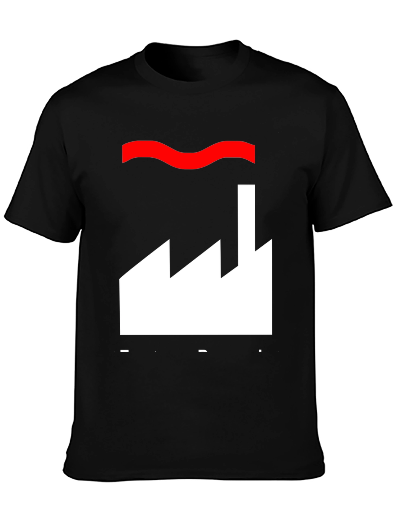 Black Factory Graphic Tee - Cool Black Cotton T-Shirt view 3