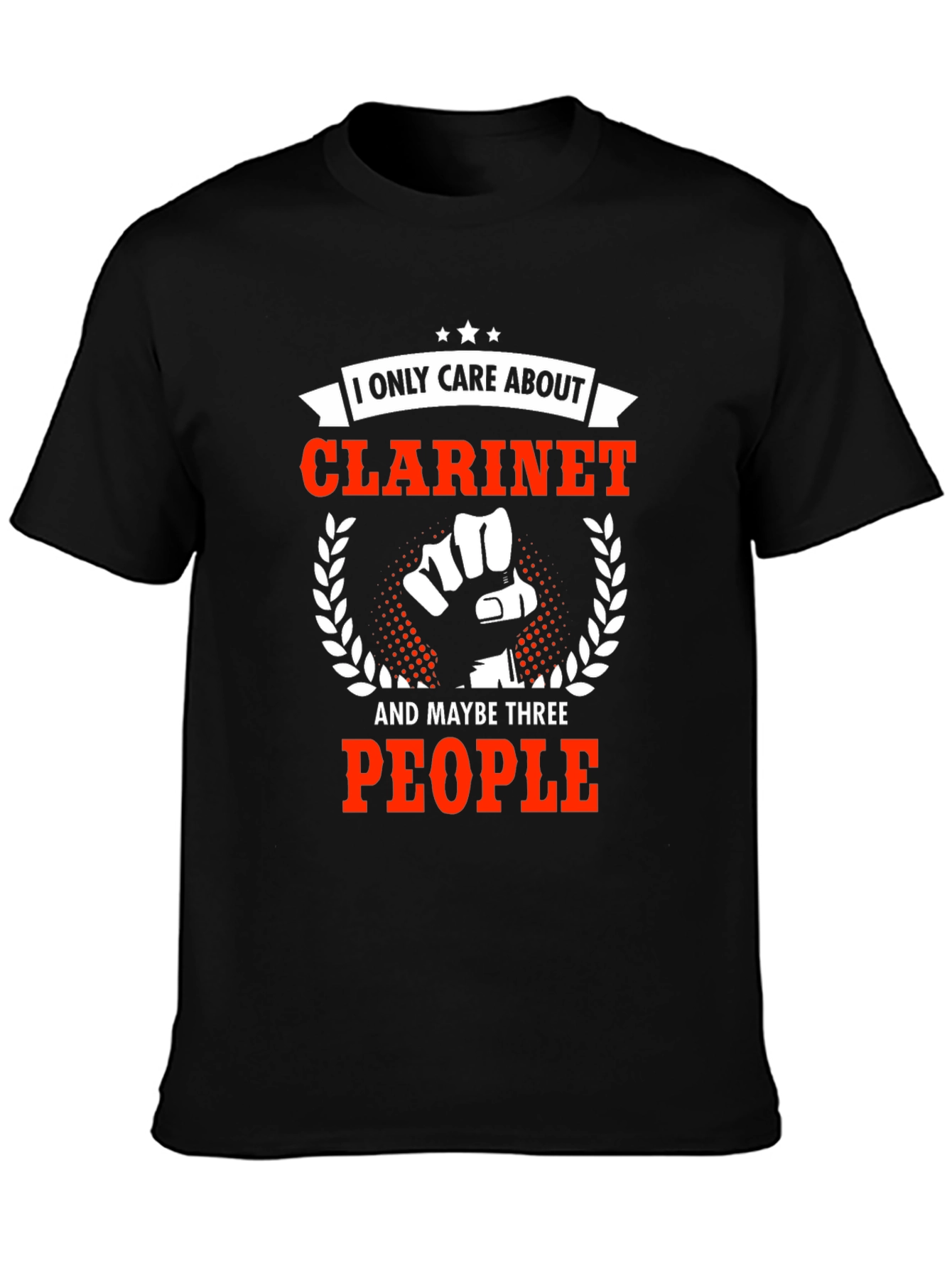 Black Clarinet Lover T-Shirt view 3