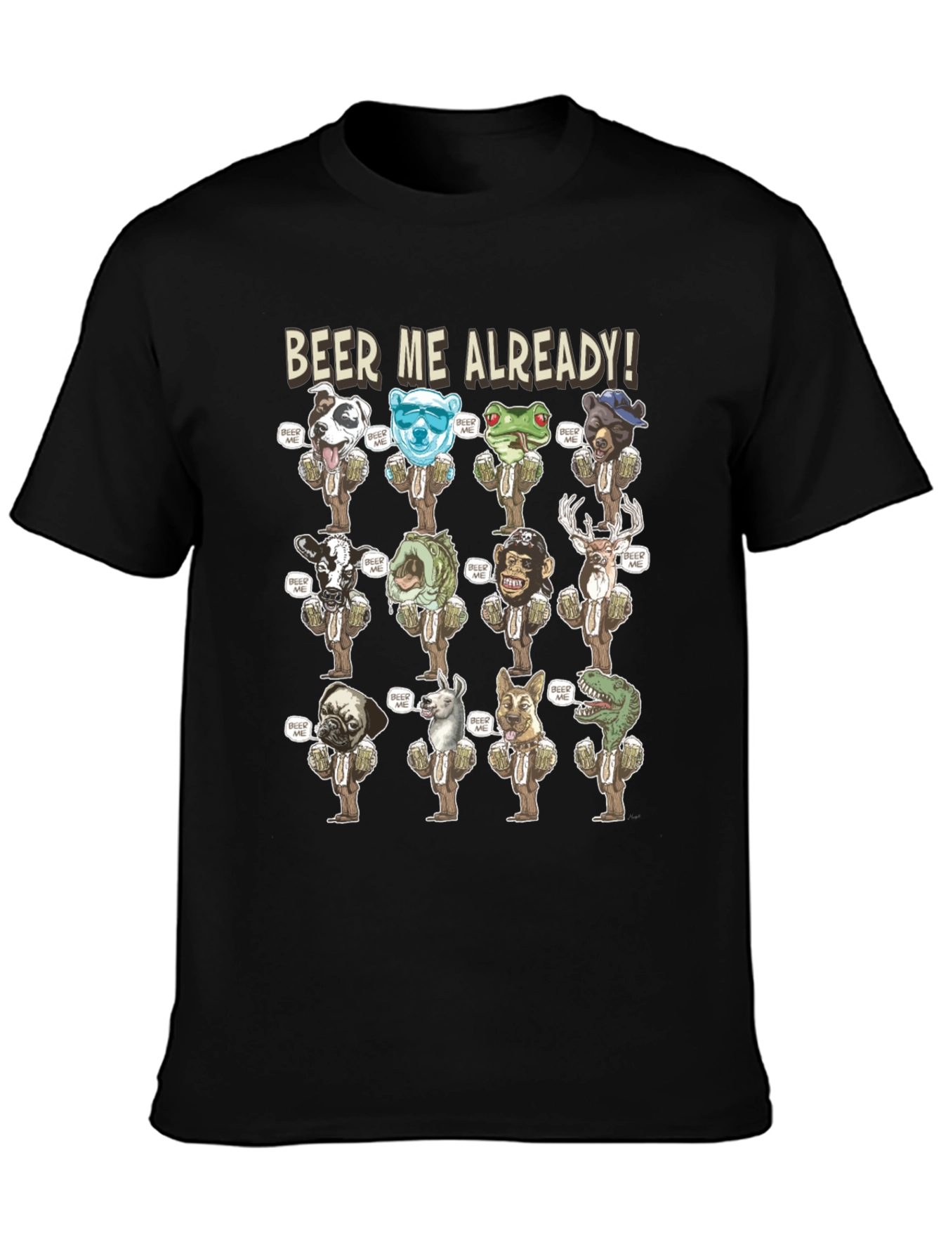Black Beer Me Already Graphic T-Shirt view 3