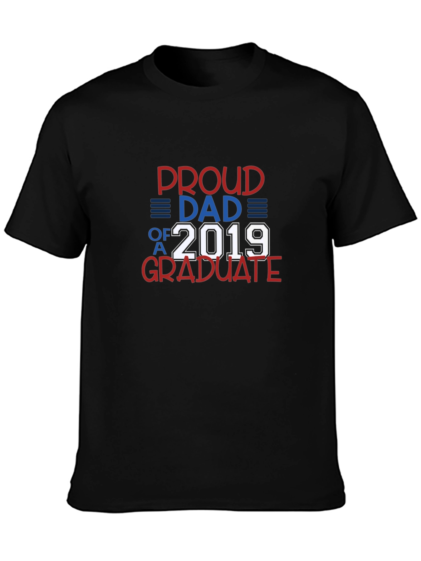 Black Proud Dad of a 2019 Graduate T-Shirt view 3