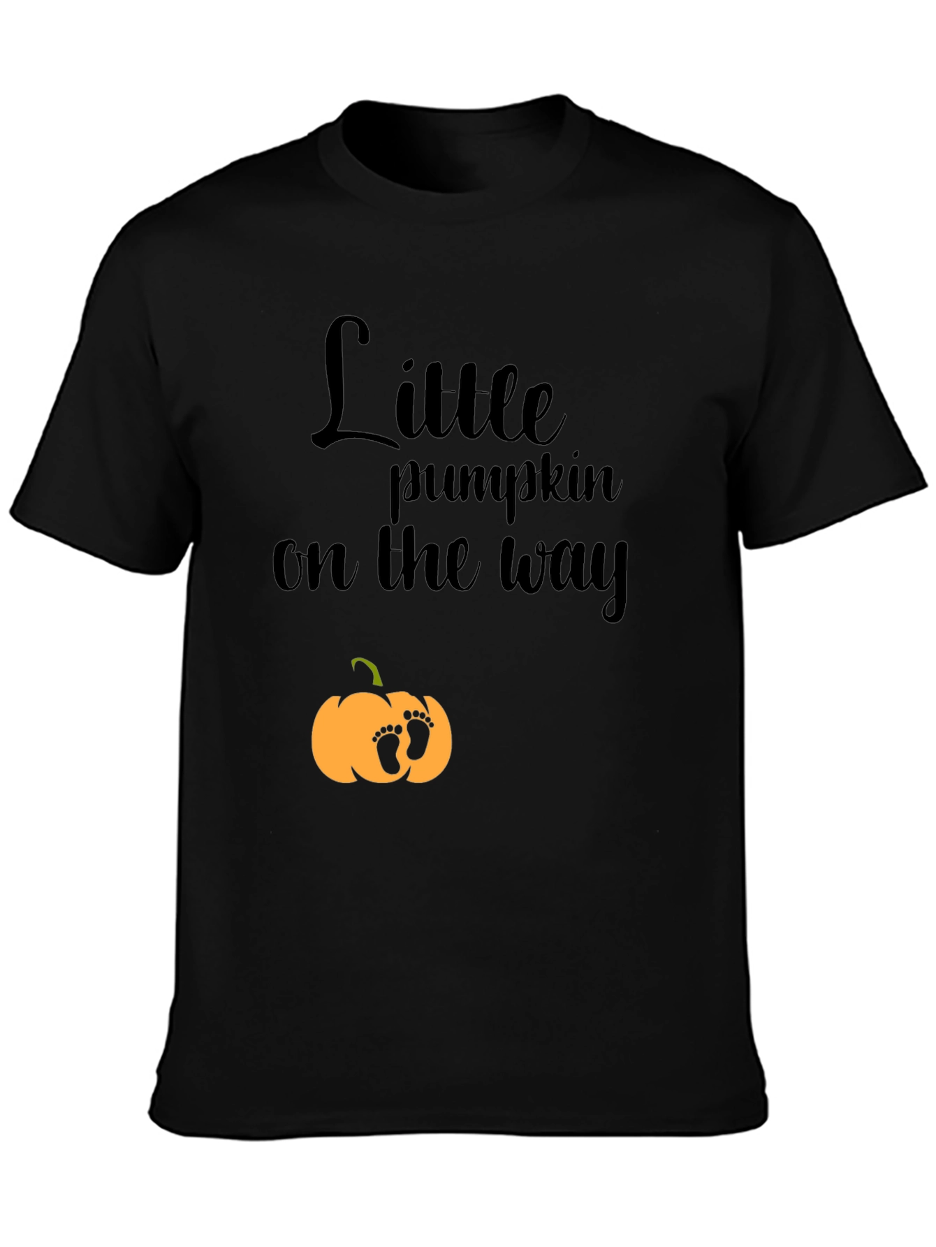 Black Little Pumpkin On The Way T-Shirt view 3