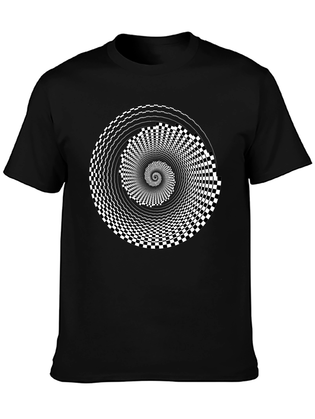 Black Optical Illusion Black T-Shirt view 3
