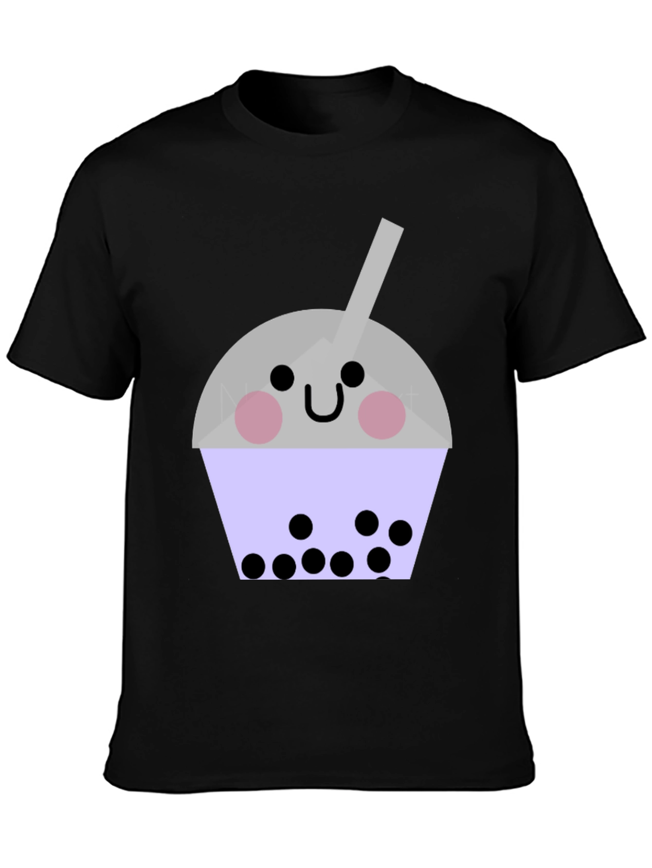 Black Cute Bubble Tea Graphic T-Shirt - Unisex Black Tee view 3