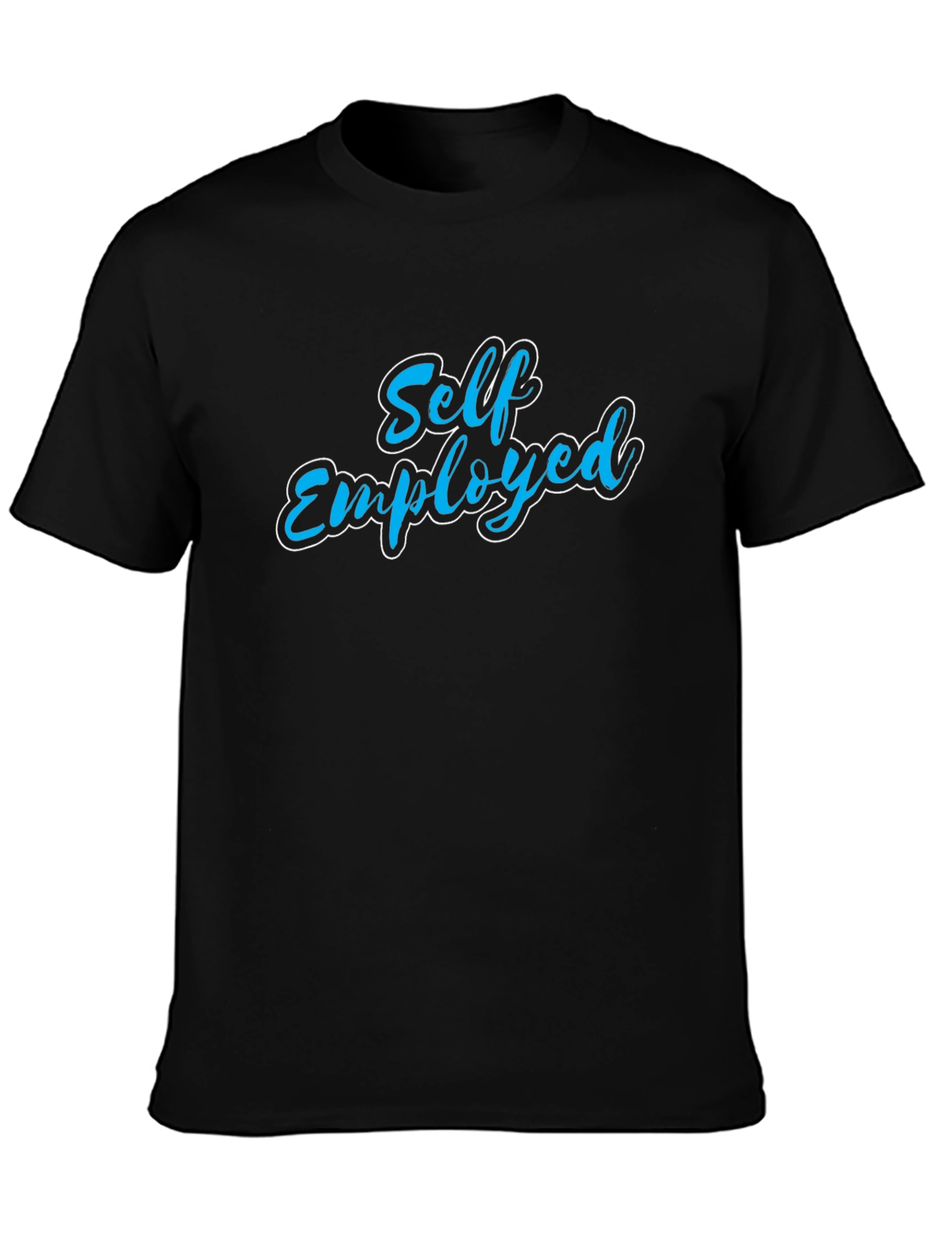 Black Self Employed T-Shirt - Black Crew Neck Tee view 3