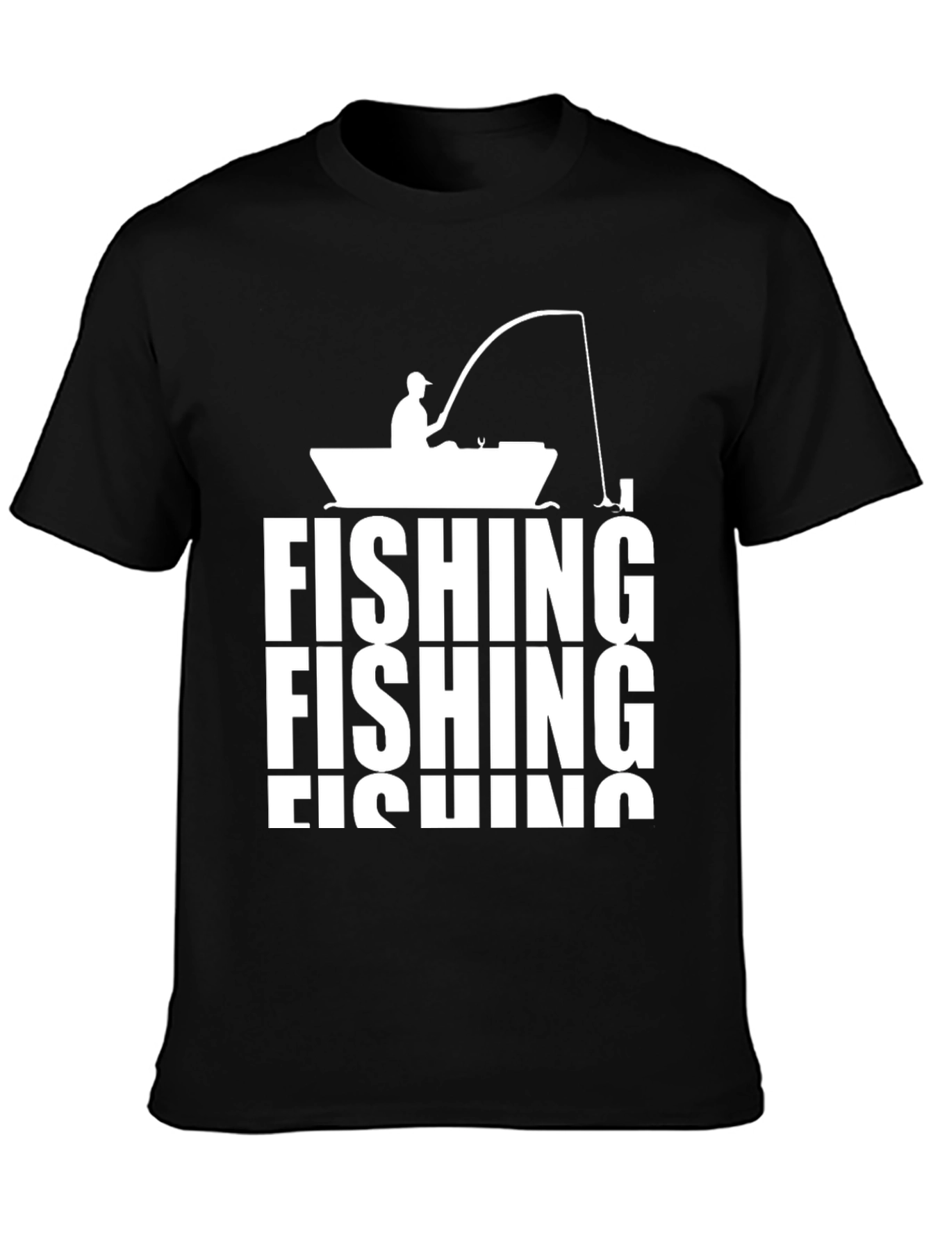 Black Fishing Graphic Tee | Fisherman's T-Shirt view 3