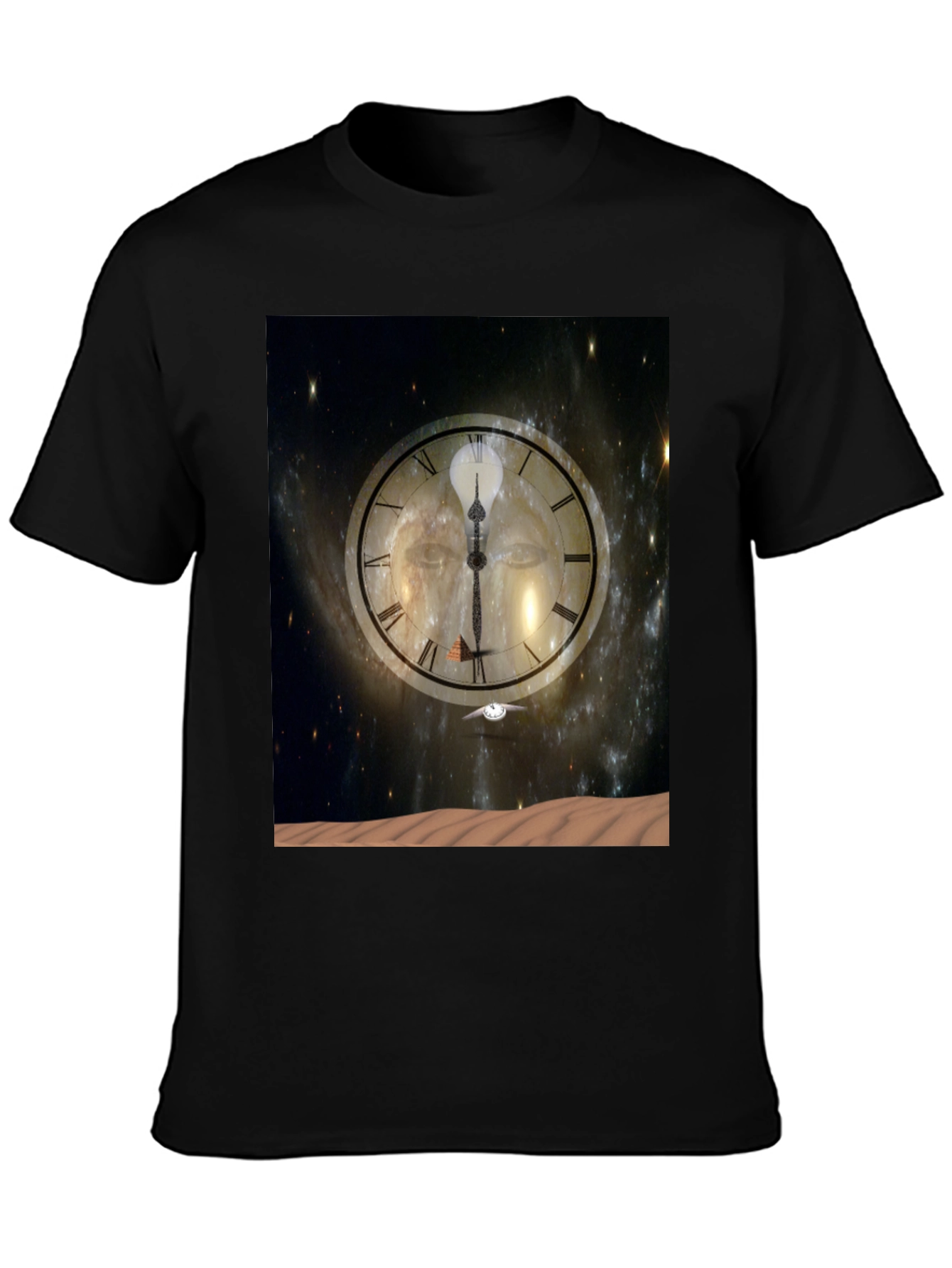 Black Time & Space Graphic Tee - Black Cotton Comfort view 3