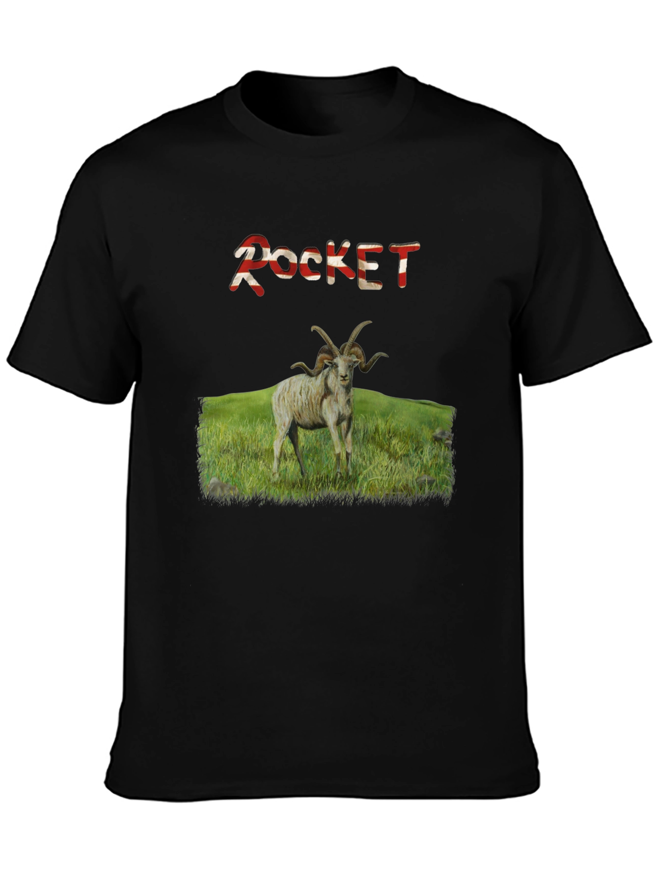 Black Rocket Ram Graphic T-Shirt - Premium Cotton Blend view 3