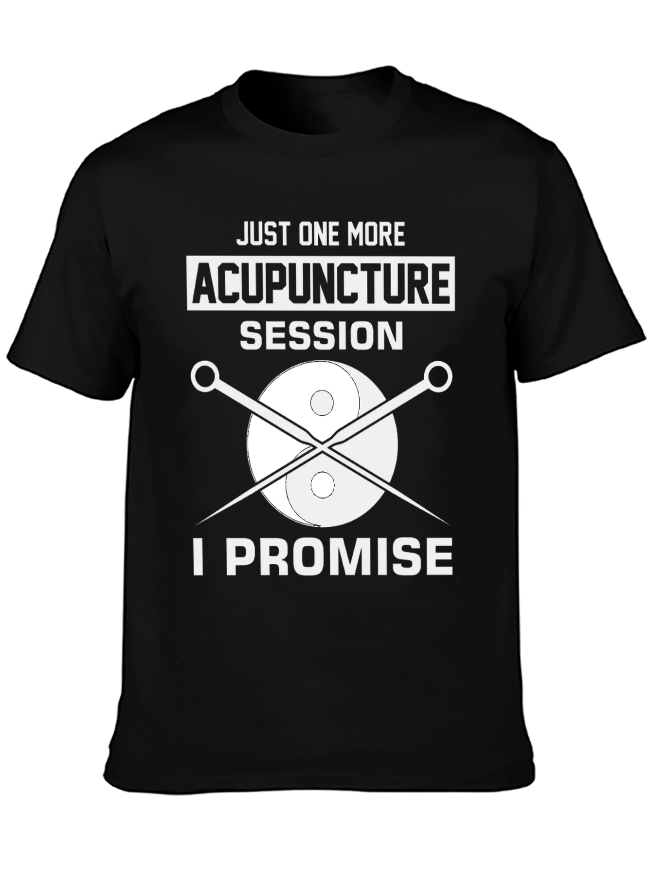 Black Acupuncture Session T-Shirt: Funny Graphic Tee for Health Lovers view 3