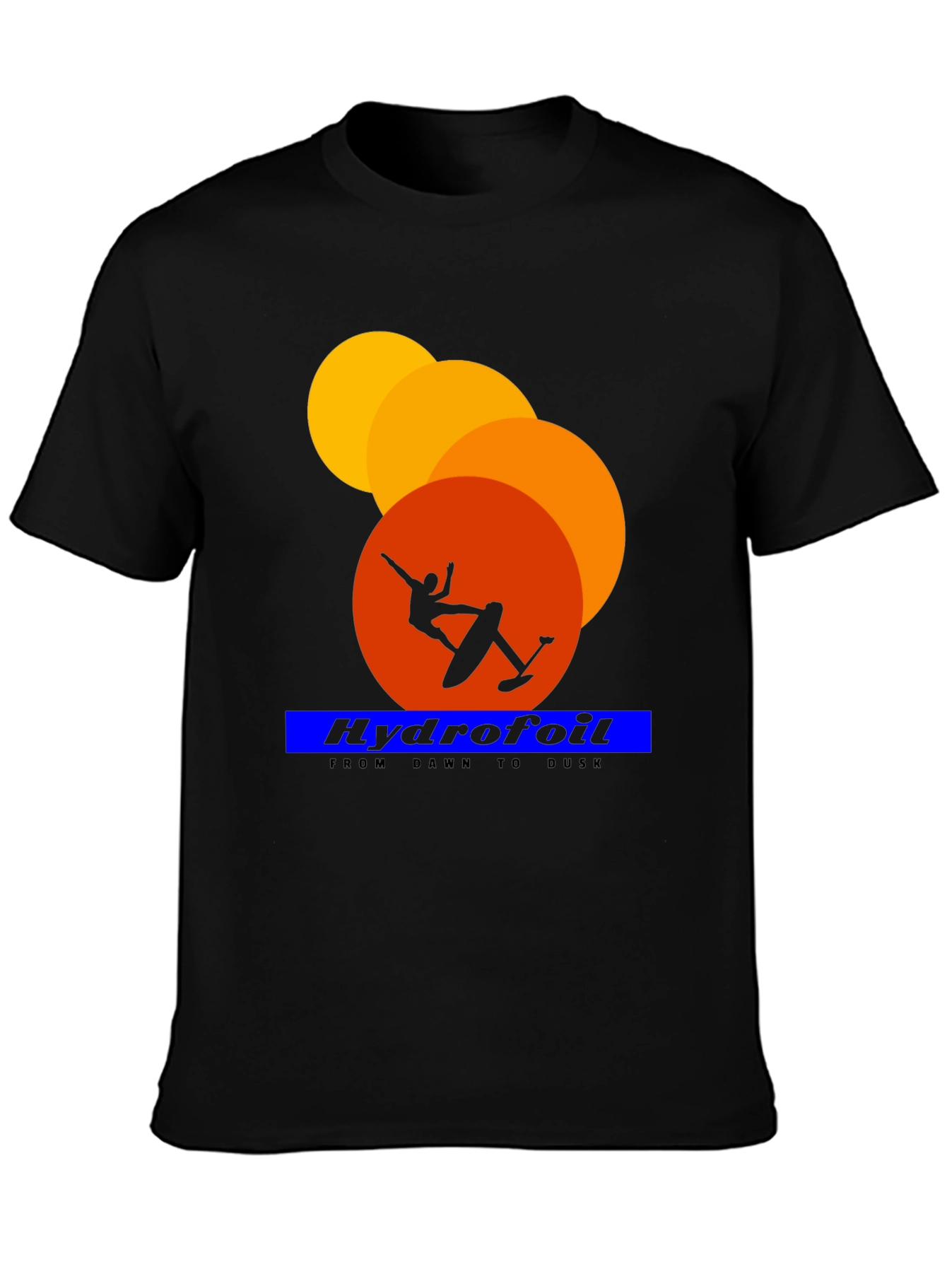 Black Hydrofoil T-Shirt - Dawn to Dusk Surf Style view 3