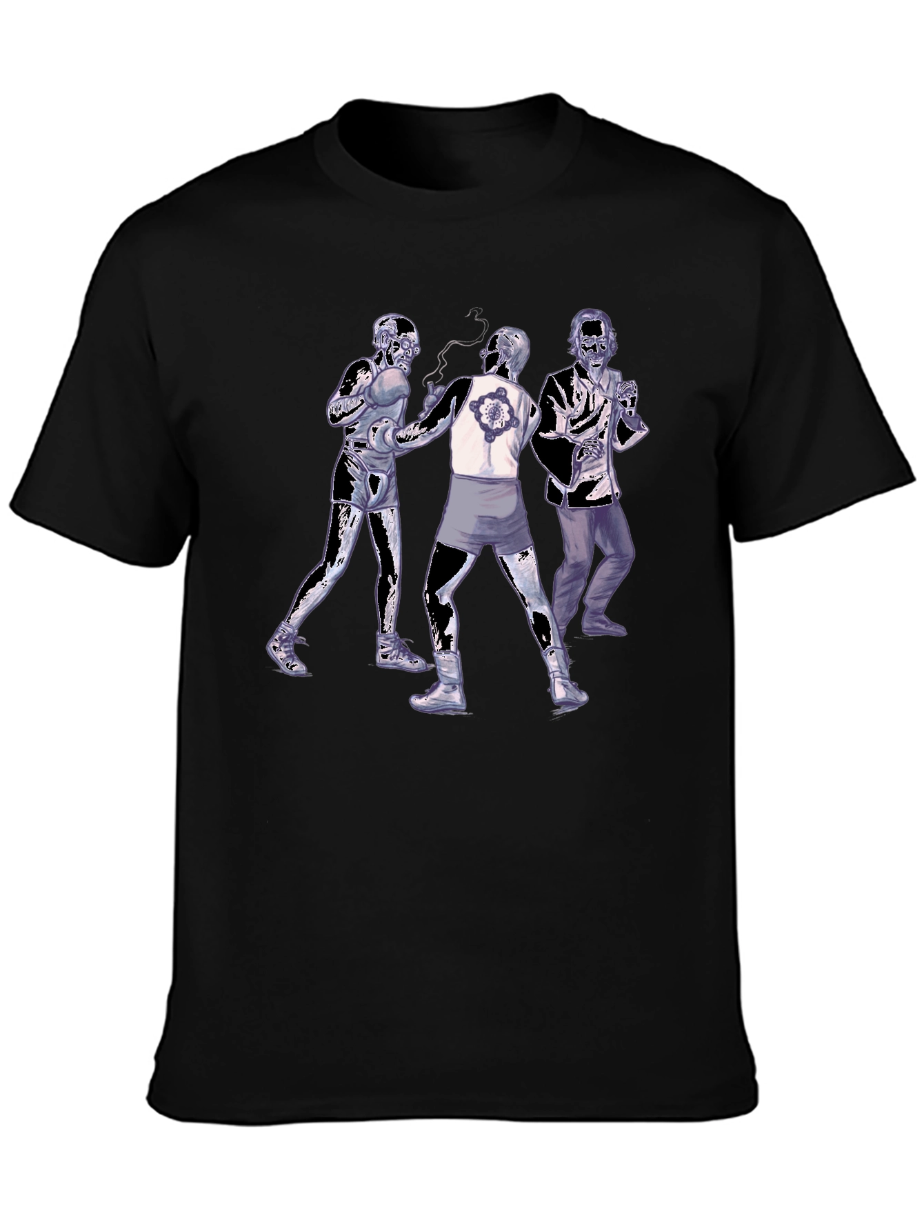 Black Zombie Boxing T-Shirt - Unique Undead Design view 3