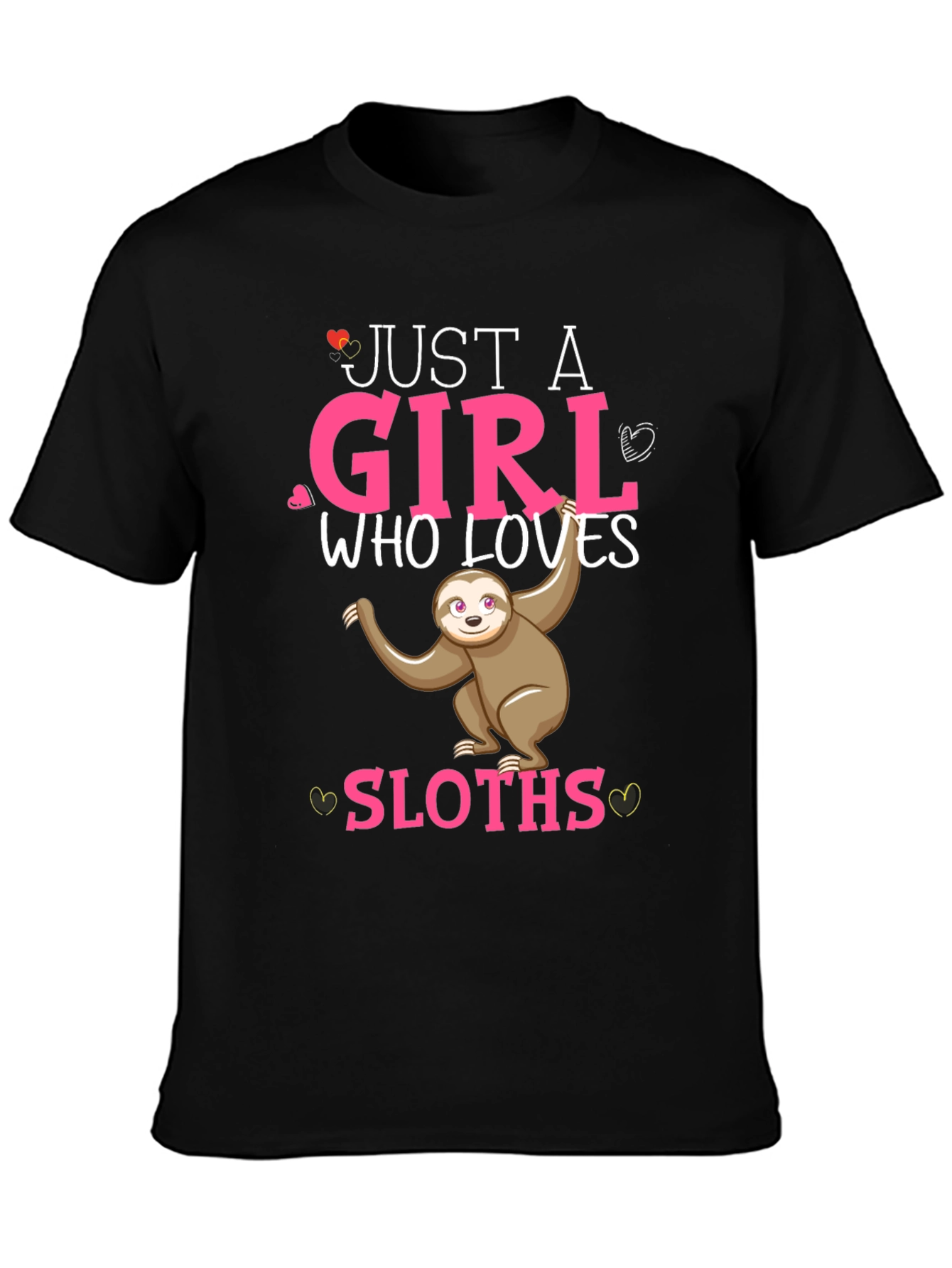 Black Girl Loves Sloths T-Shirt view 3