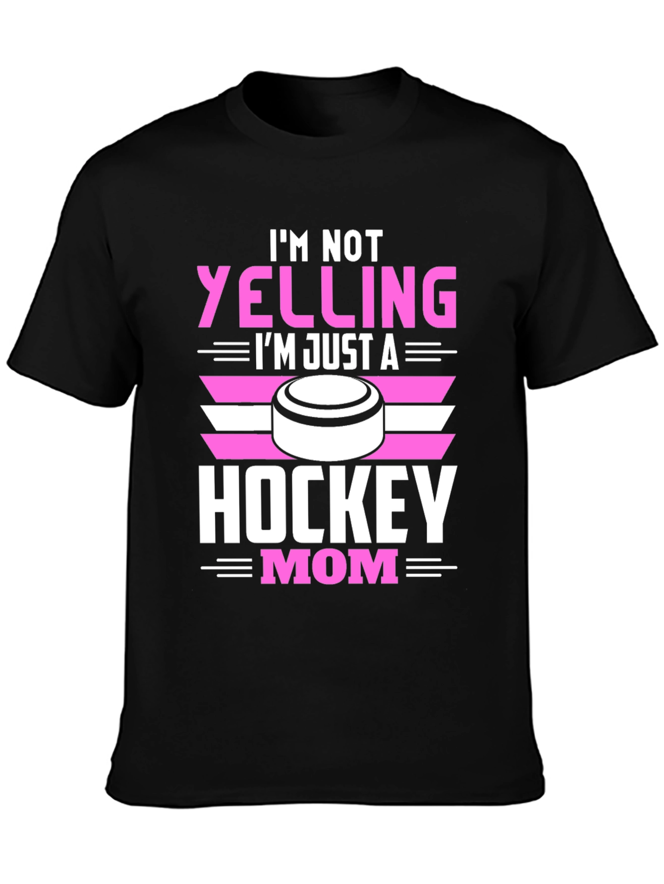 Black Hockey Mom Graphic Tee - Novelty T-Shirt view 3