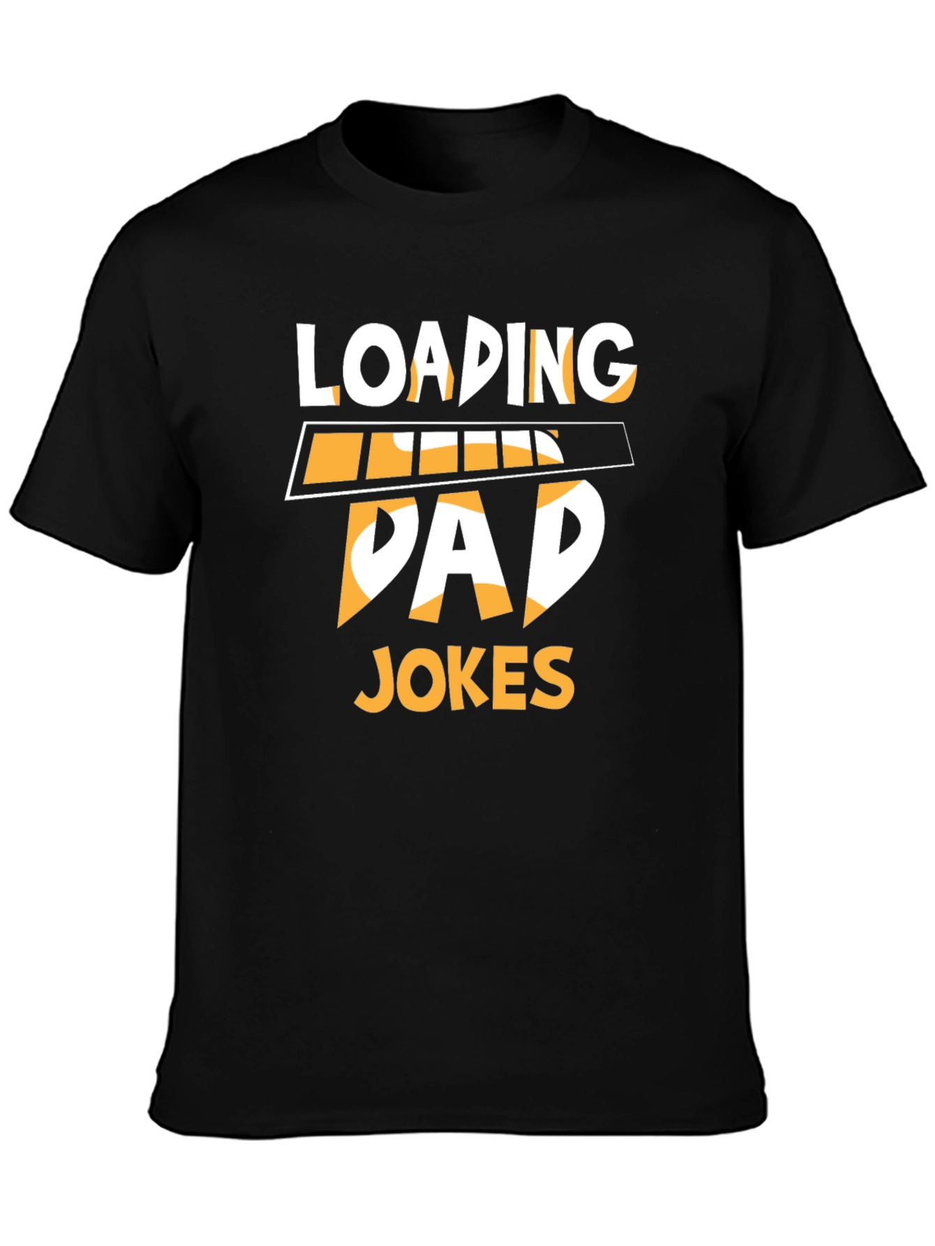 Black Loading Dad Jokes Funny Graphic T-Shirt view 3