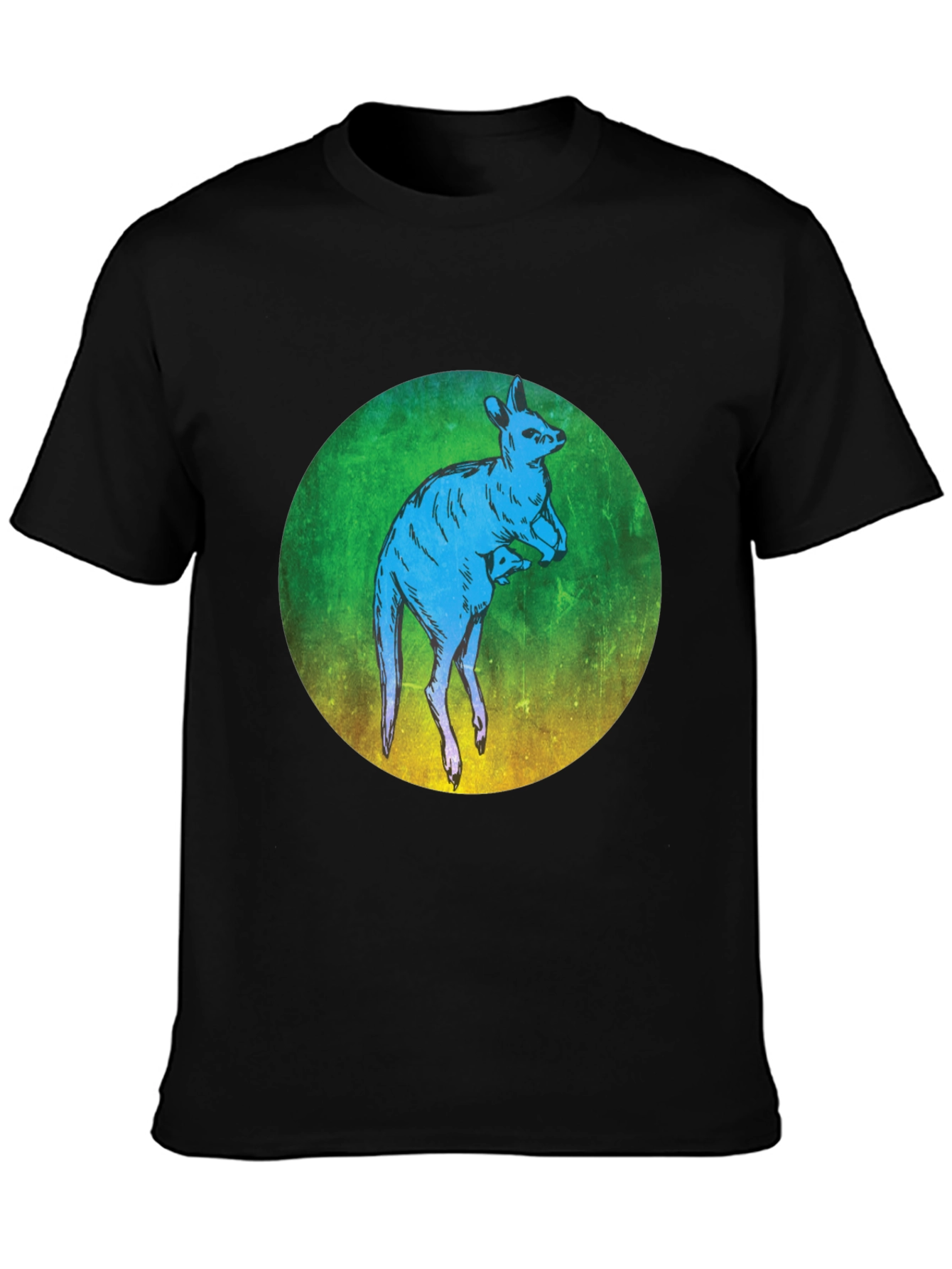 Black Kangaroo Graphic T-Shirt - Unique Animal Design view 3