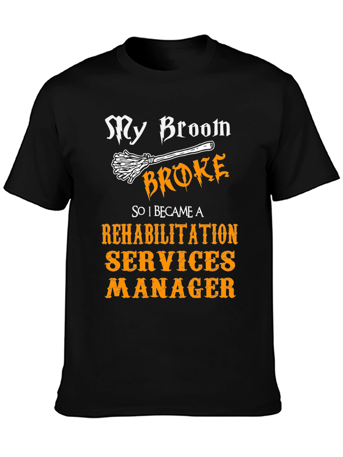 Black Rehabilitation Services Manager Halloween T-Shirt view 3