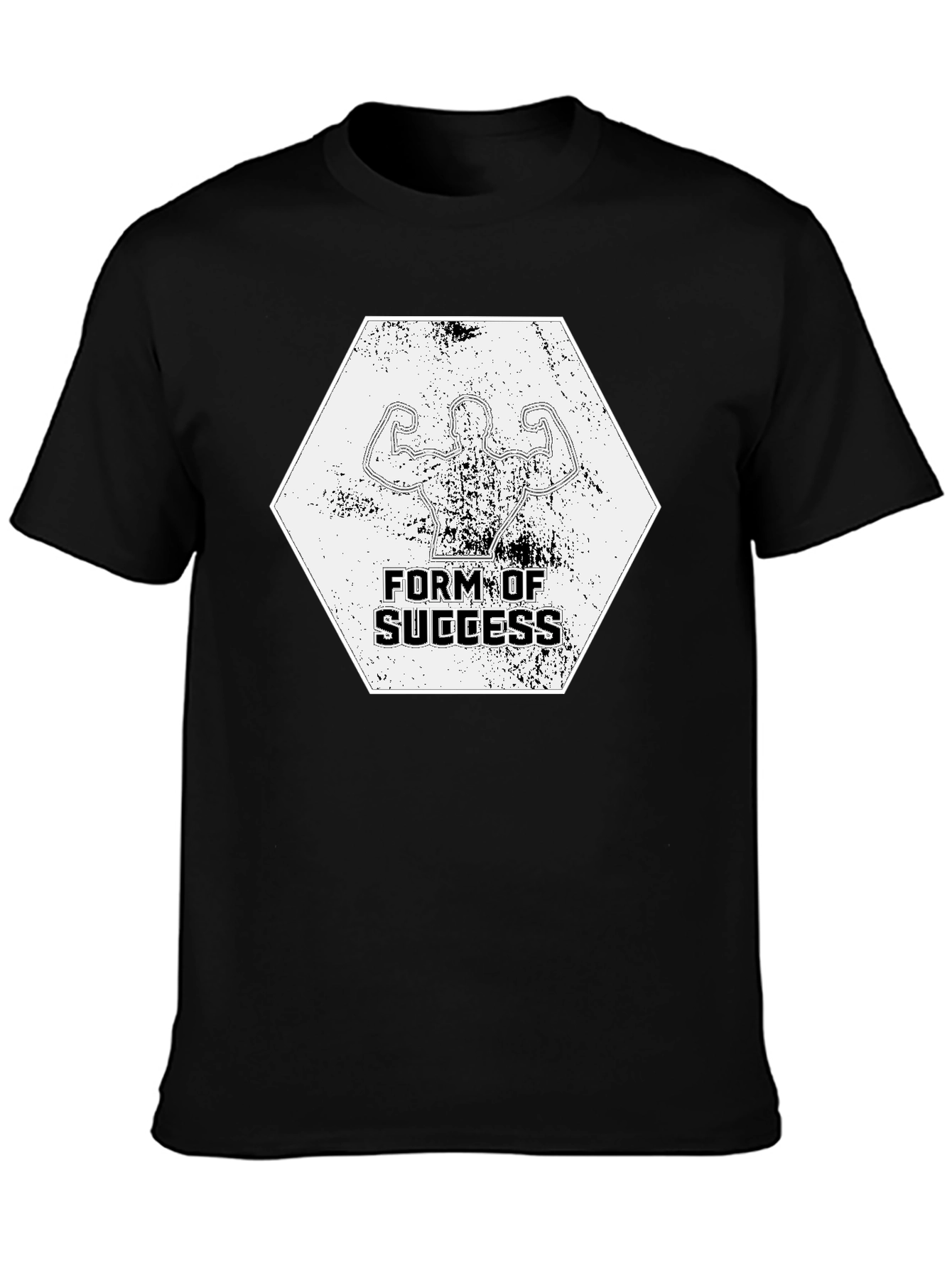 Black Form of Success Black T-Shirt - Gym Motivation Tee view 3
