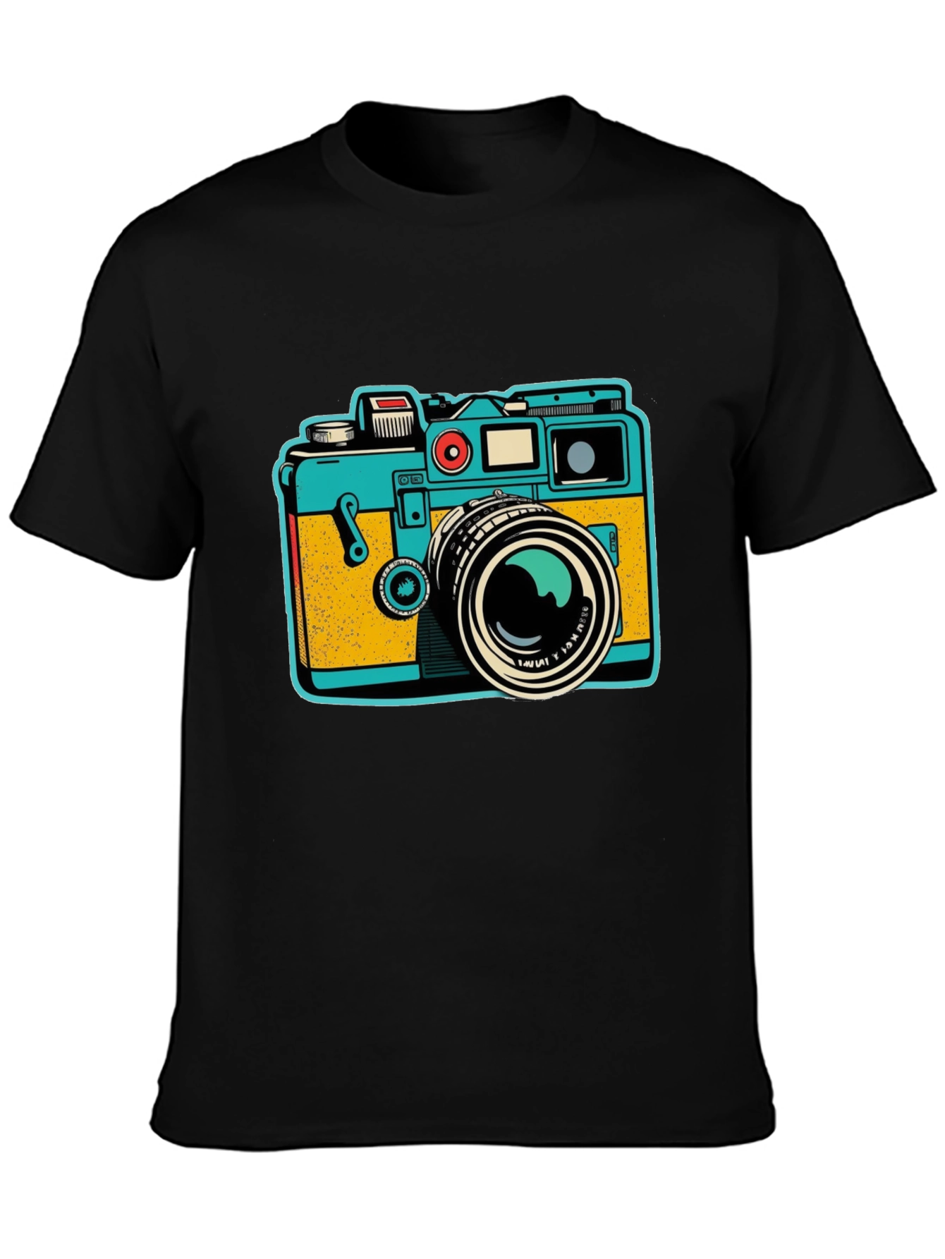 Black Retro Camera Graphic T-Shirt view 3