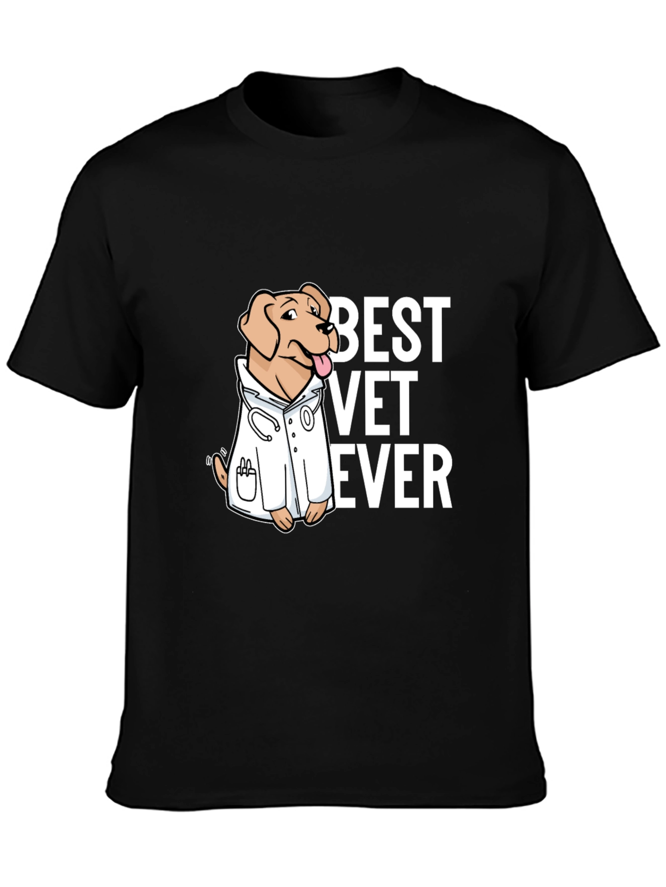 Black Best Vet Ever T-Shirt Dog Lover view 3