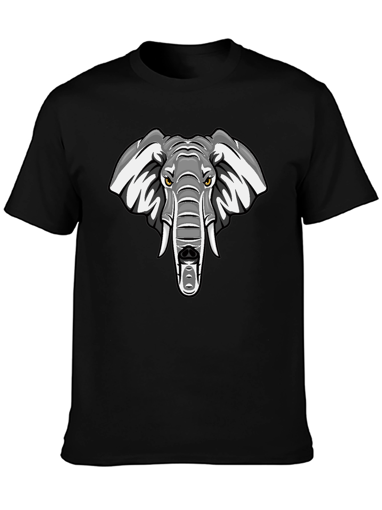 Black Cool Elephant Graphic T-Shirt - Black view 3