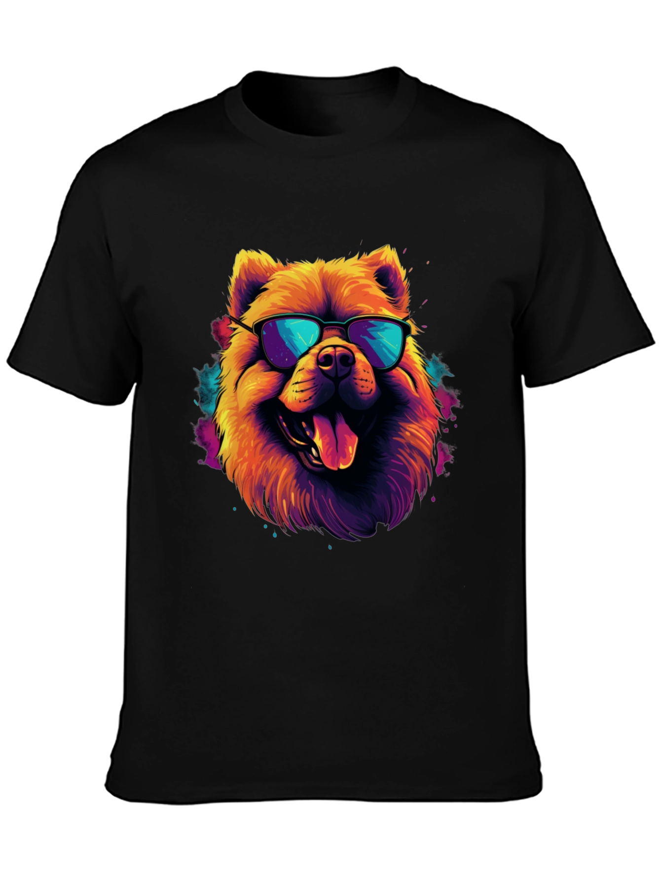 Black Cool Dog Graphic Tee - Funky Style view 3
