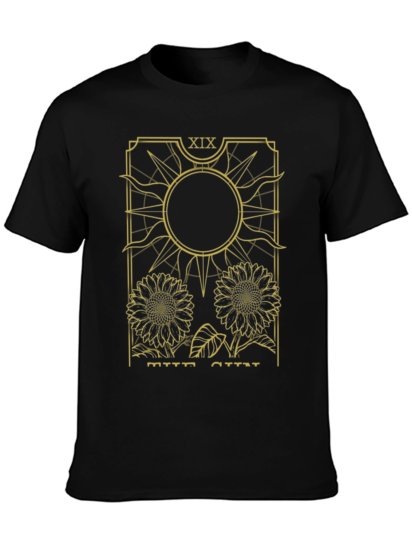 Black The Sun Tarot Card Graphic T-Shirt view 3