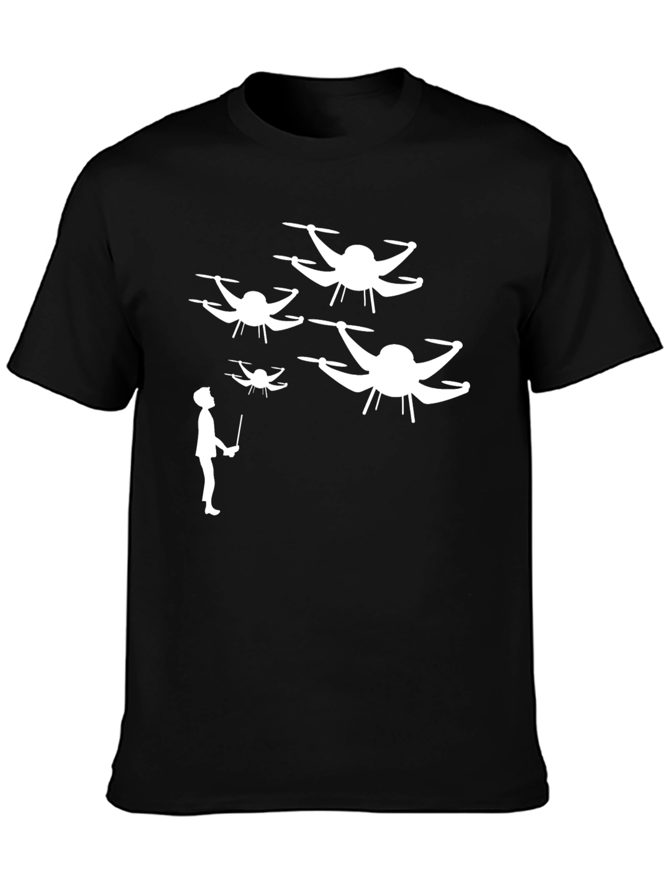 Black Drone Controller T-Shirt - Fly Your Style! view 3