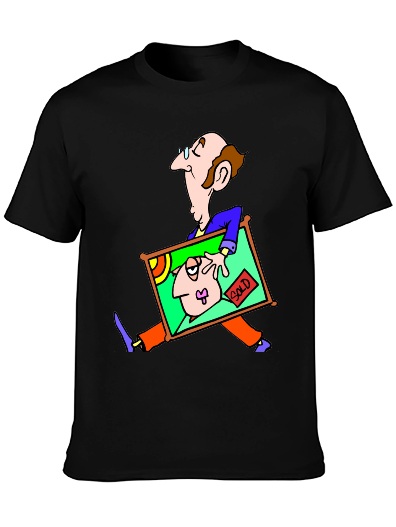 Black Cartoon Art T-Shirt - Whimsical Graphic Tee view 3