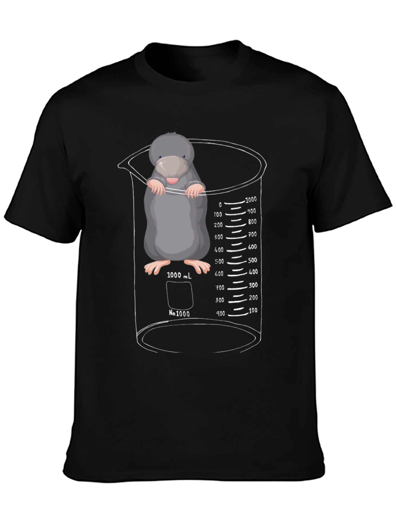 Black Mole in Beaker T-Shirt - Science Humor Tee view 3
