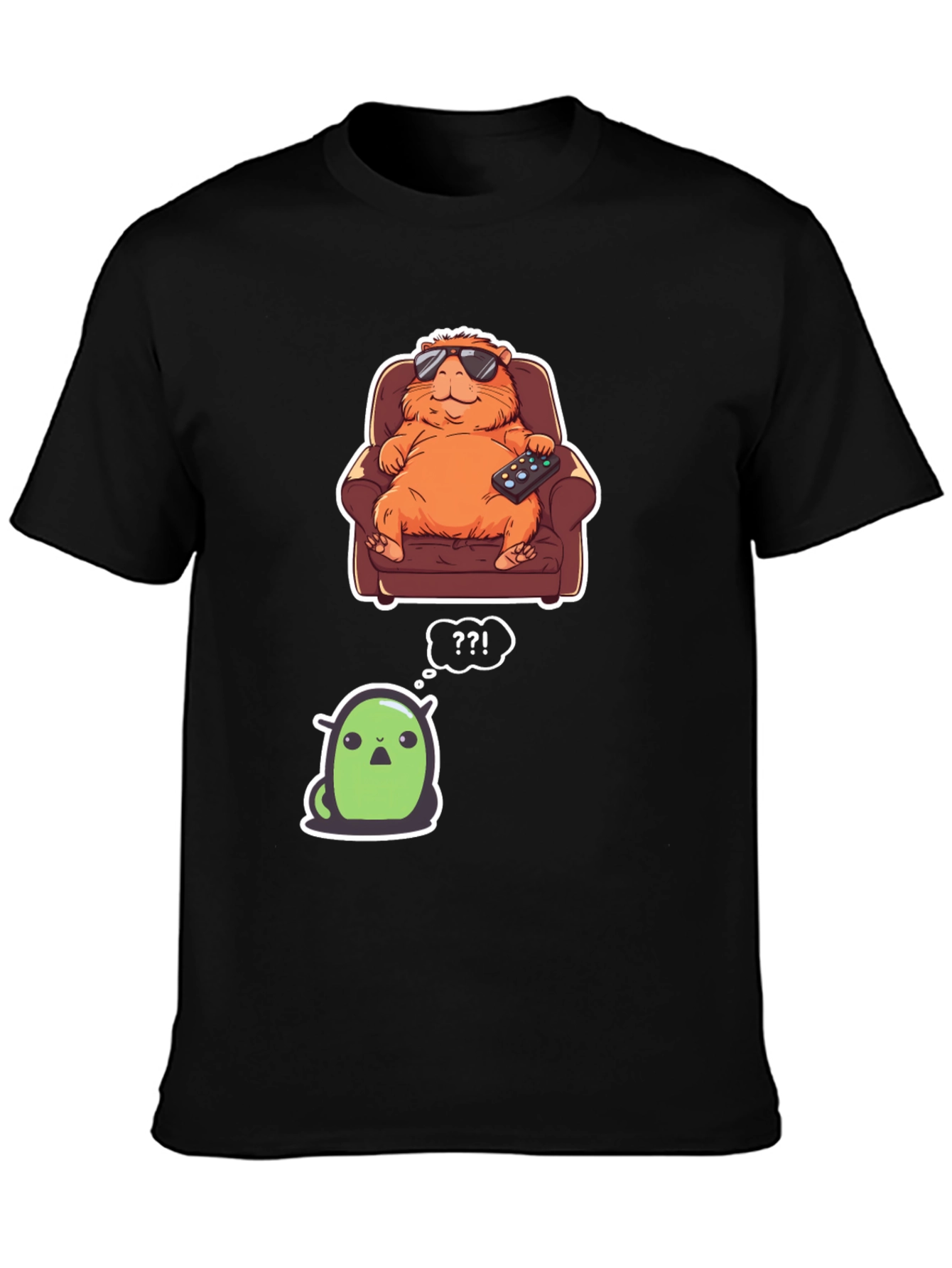 Black Cartoon Character Graphic T-Shirt view 3